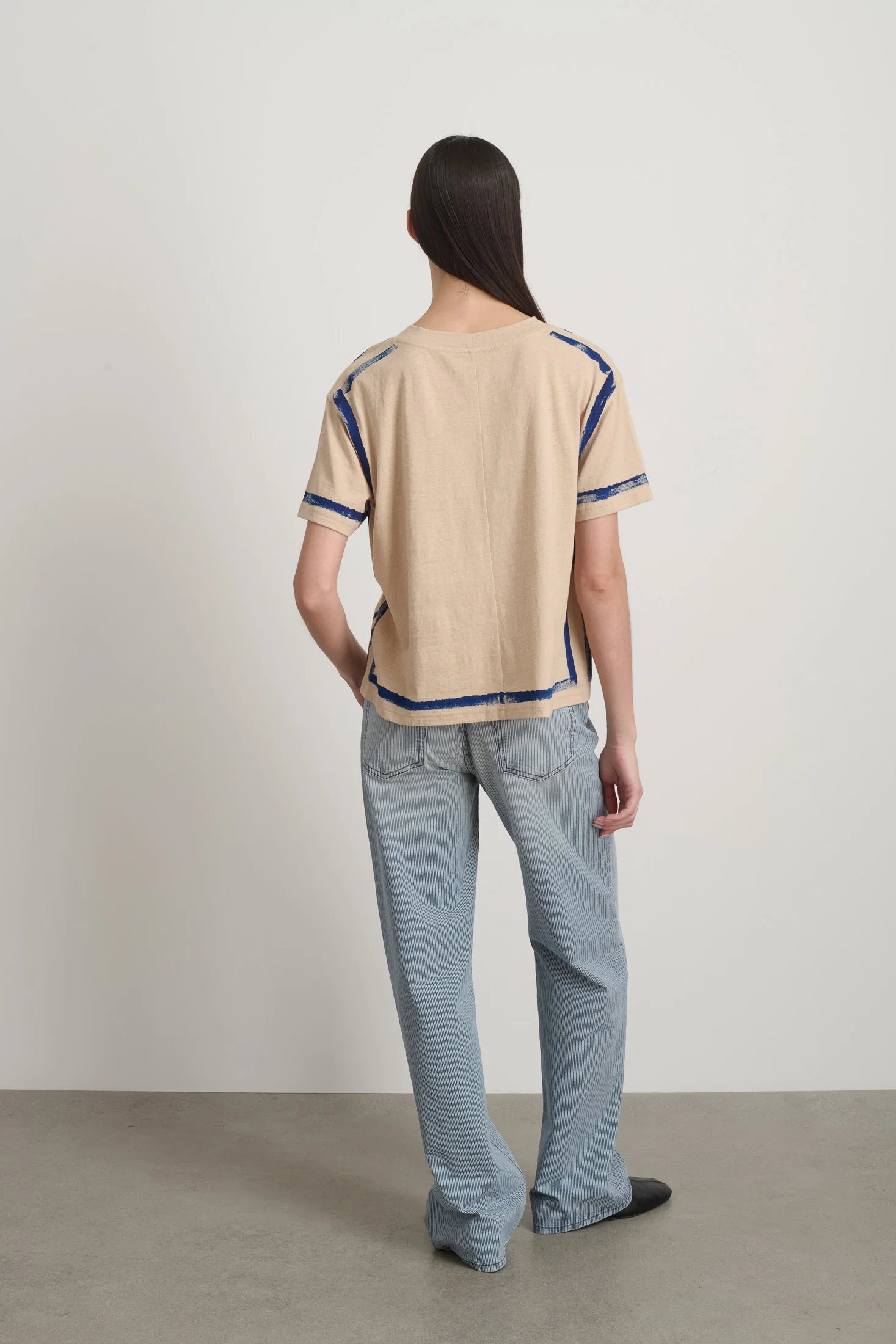 Atlas Pocket Tee Peach/Blue Stripe - Image 5