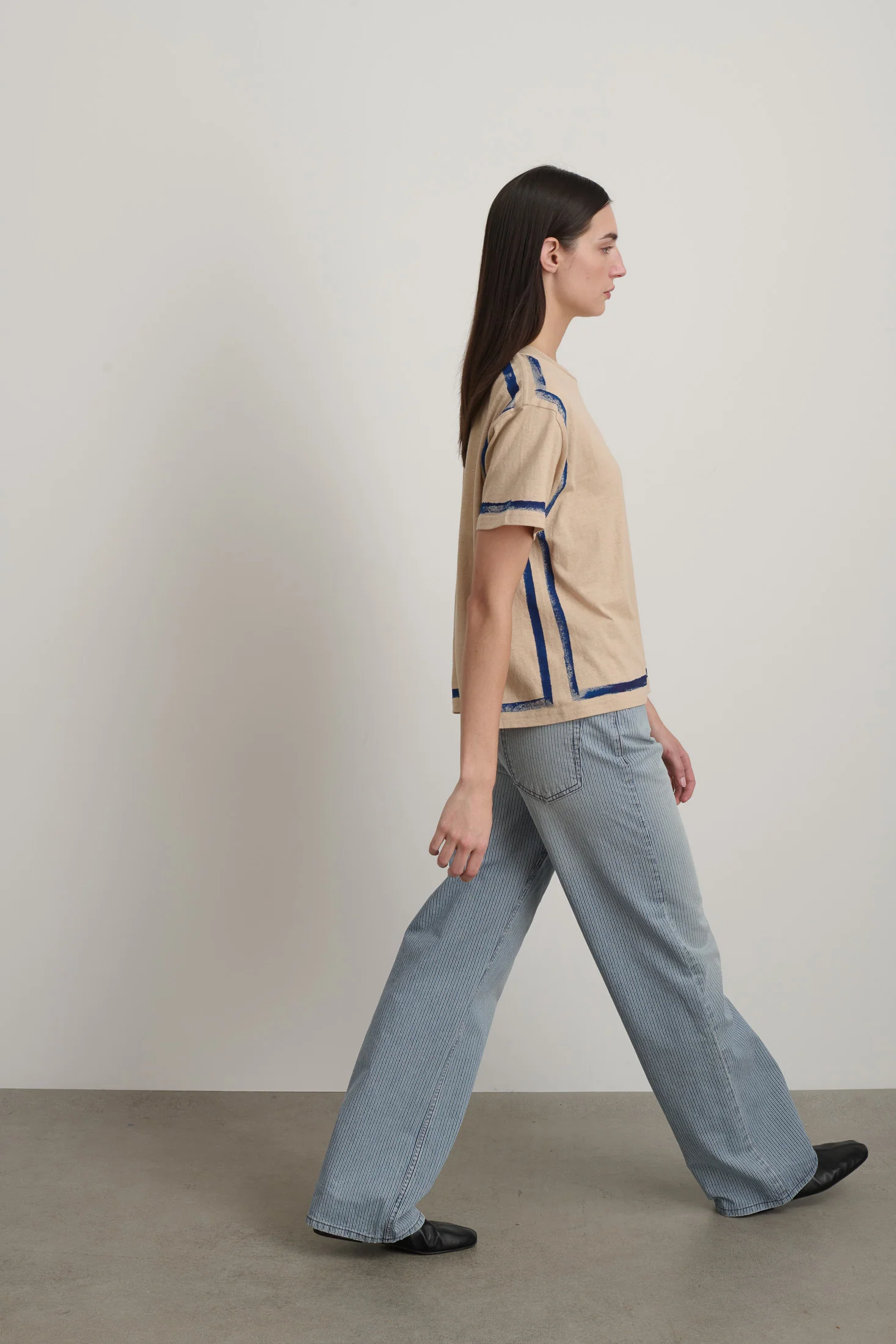Atlas Pocket Tee Peach/Blue Stripe - Image 6