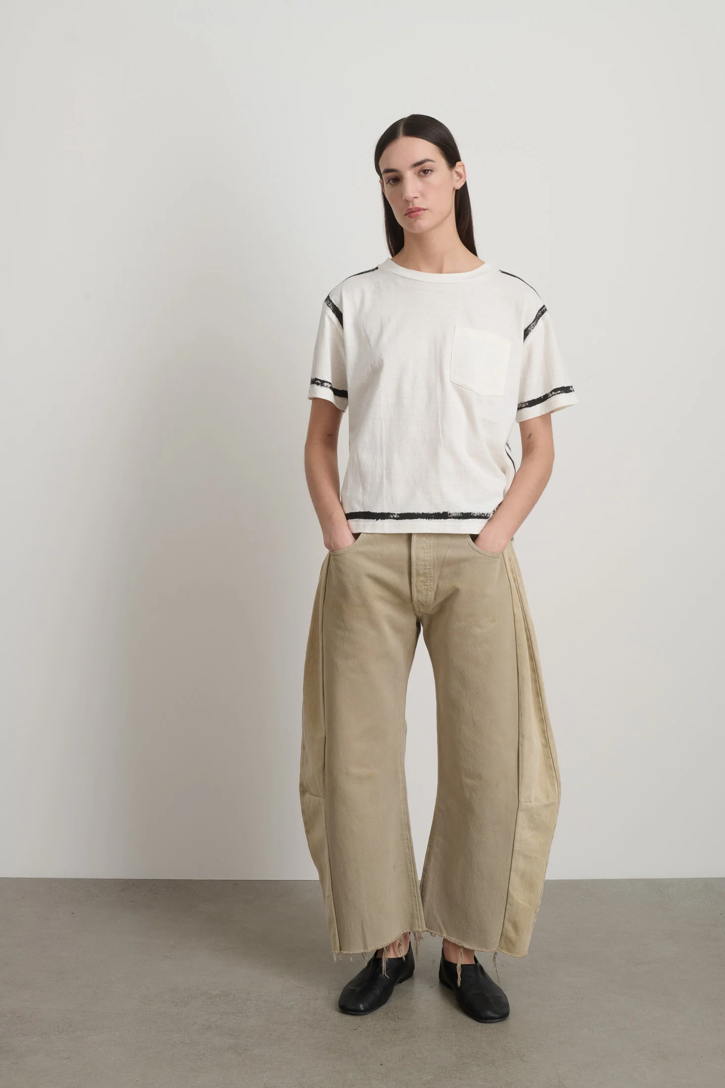 Atlas Pocket Tee White/Black Stripe - Image 3