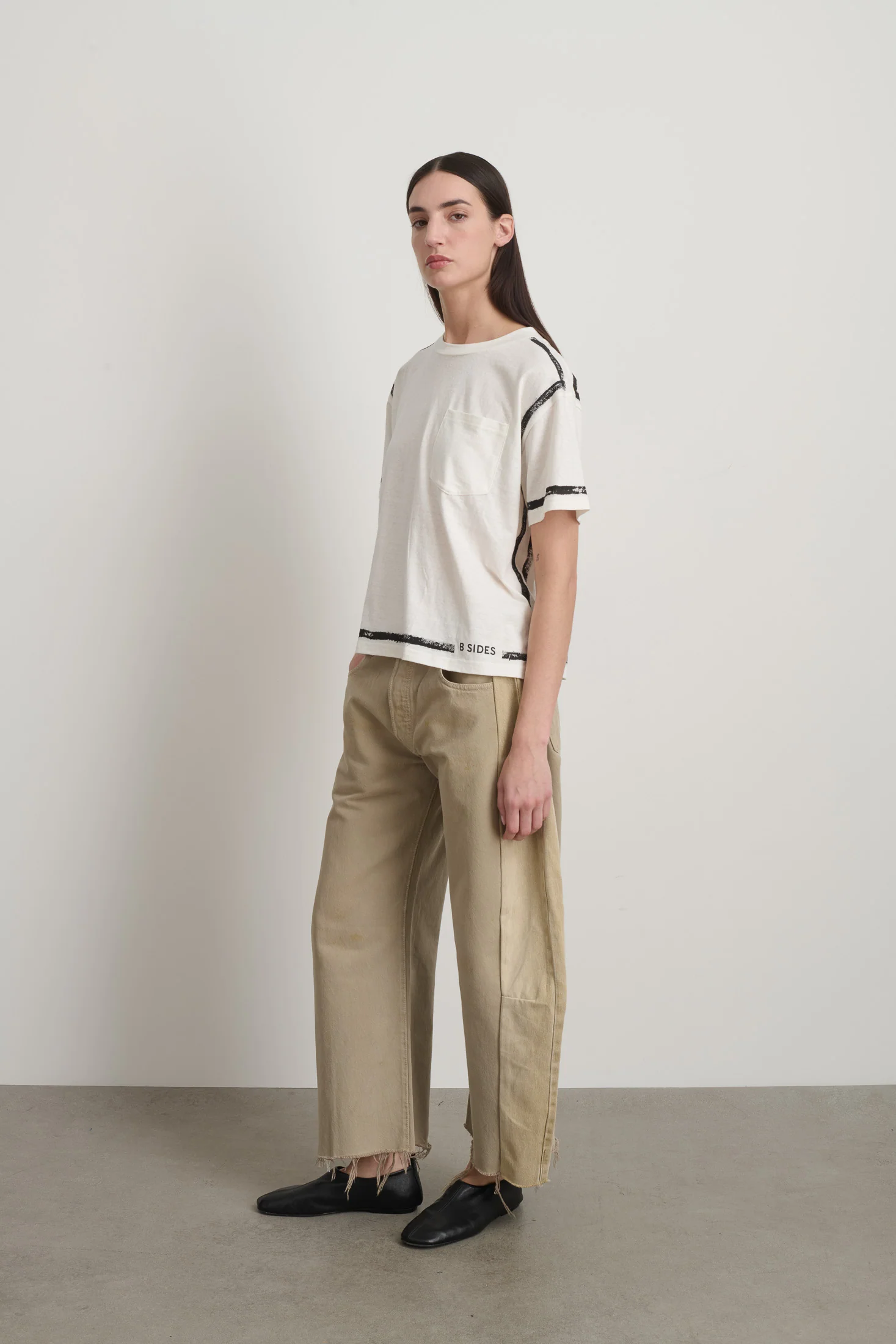 Atlas Pocket Tee White/Black Stripe - Image 4