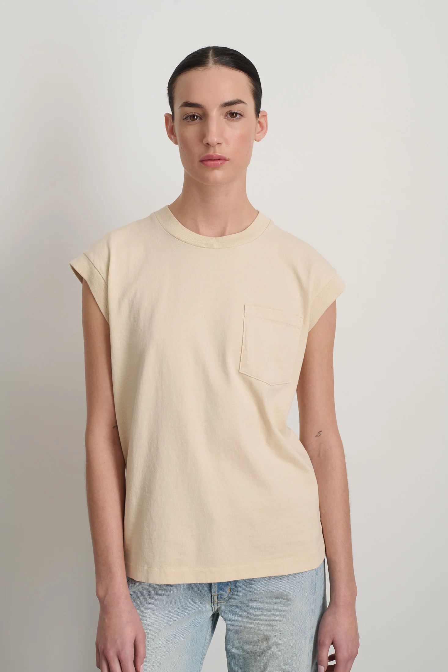 B Sides Pocket Tank Tan - Image 4