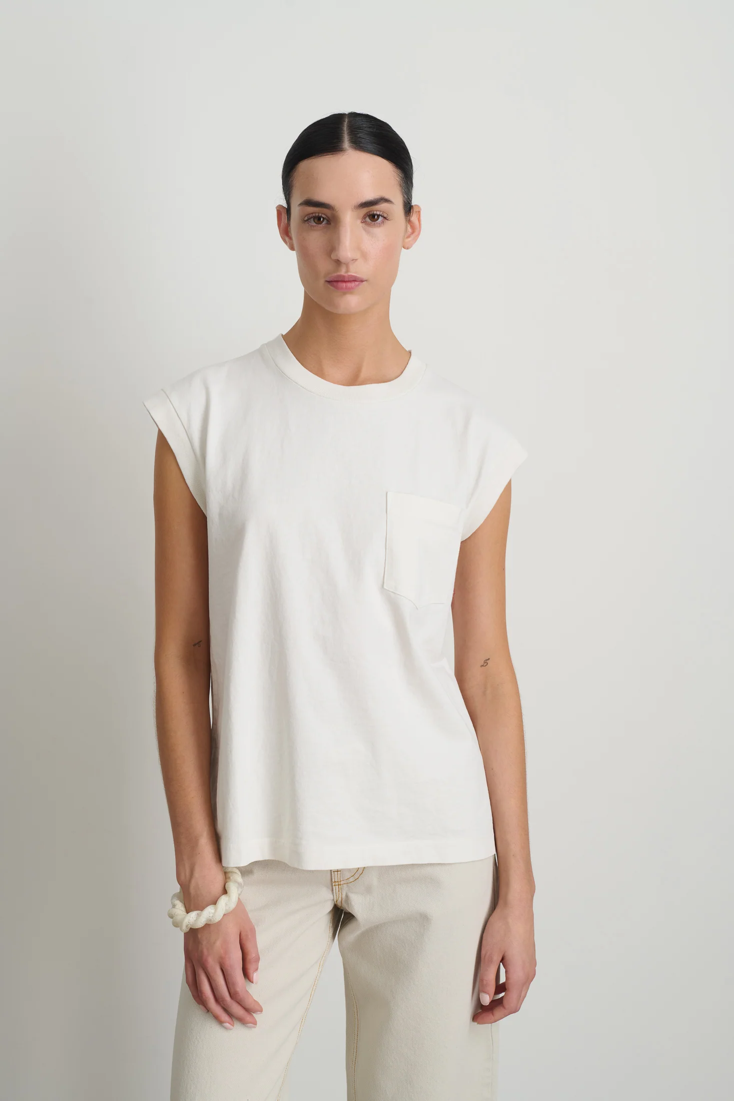B Sides Pocket Tank Snow White - Image 4