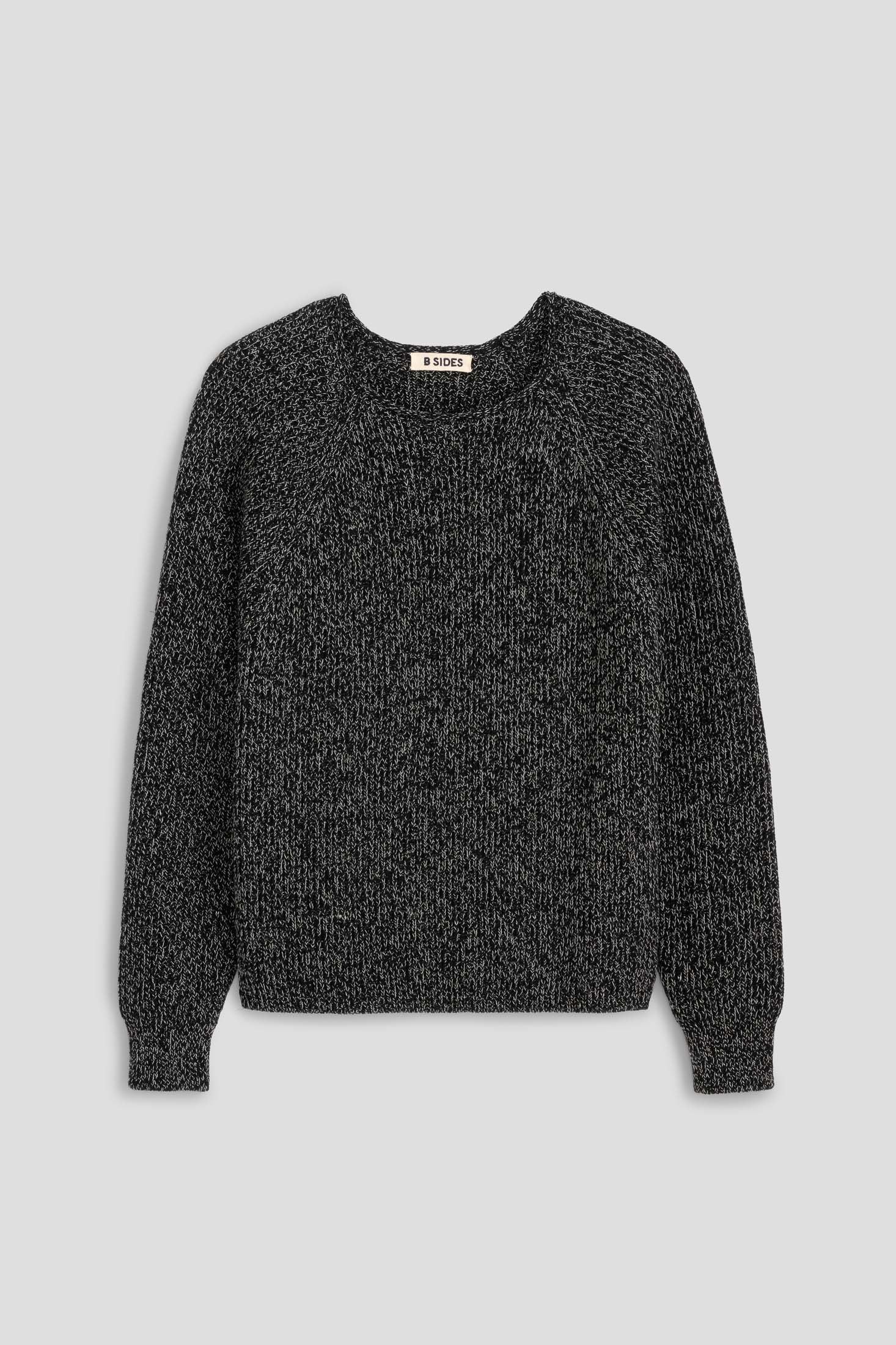 Roll Neck Shaker Stitch Pullover Black / White - Image 2