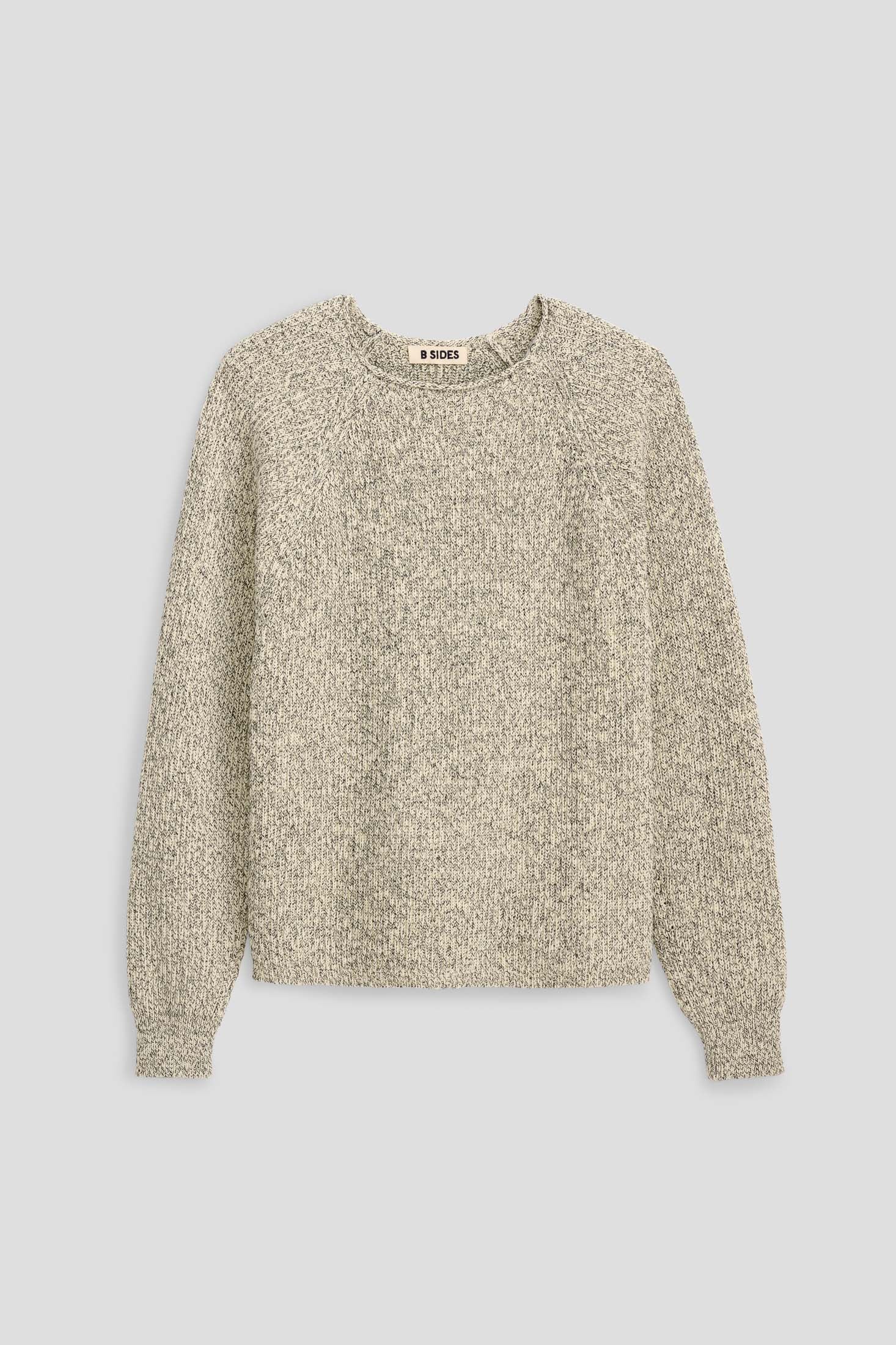 Roll Neck Shaker Stitch Pullover Ecru / Black - Image 6