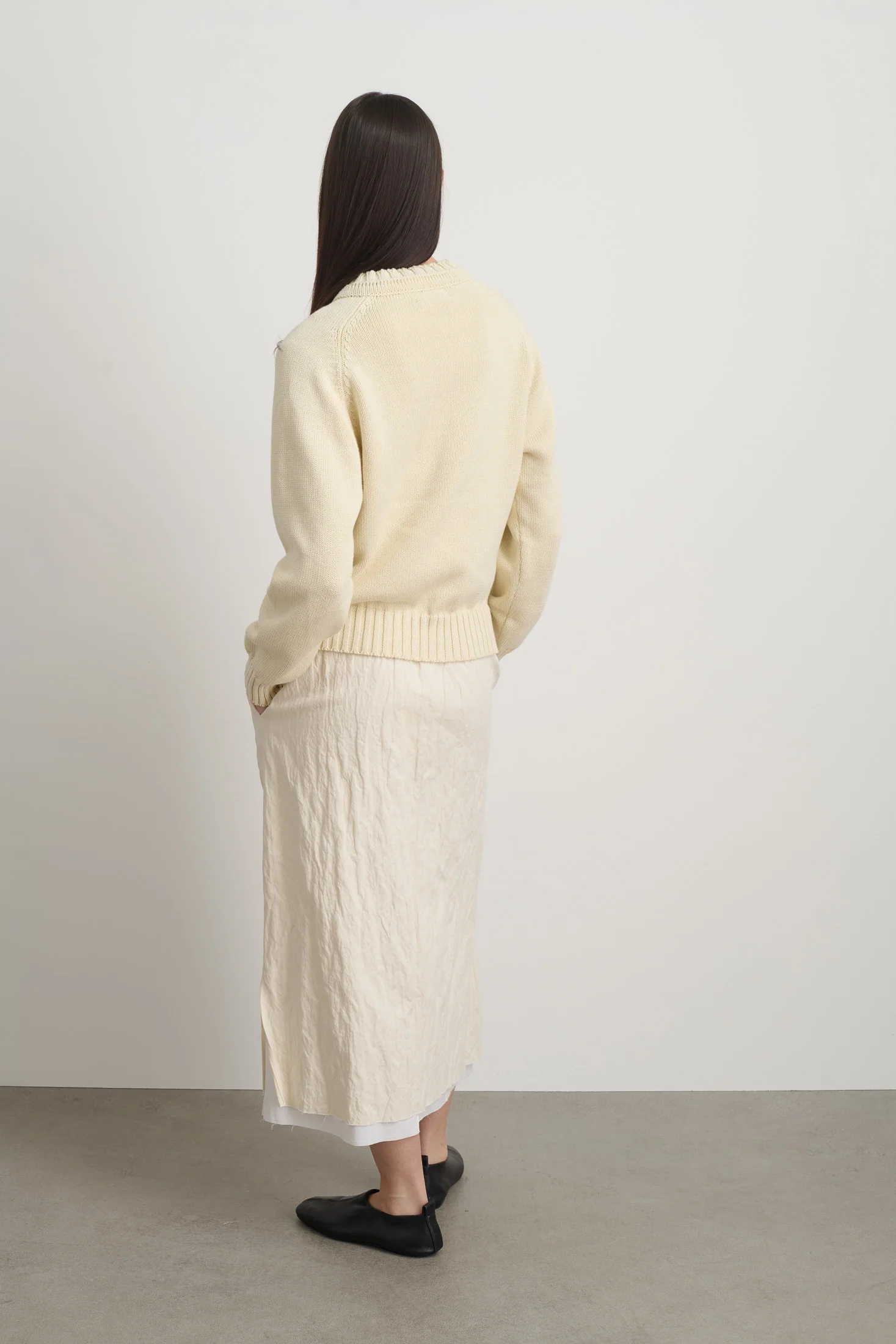 Basket Weave Crewneck Oyster - Image 5
