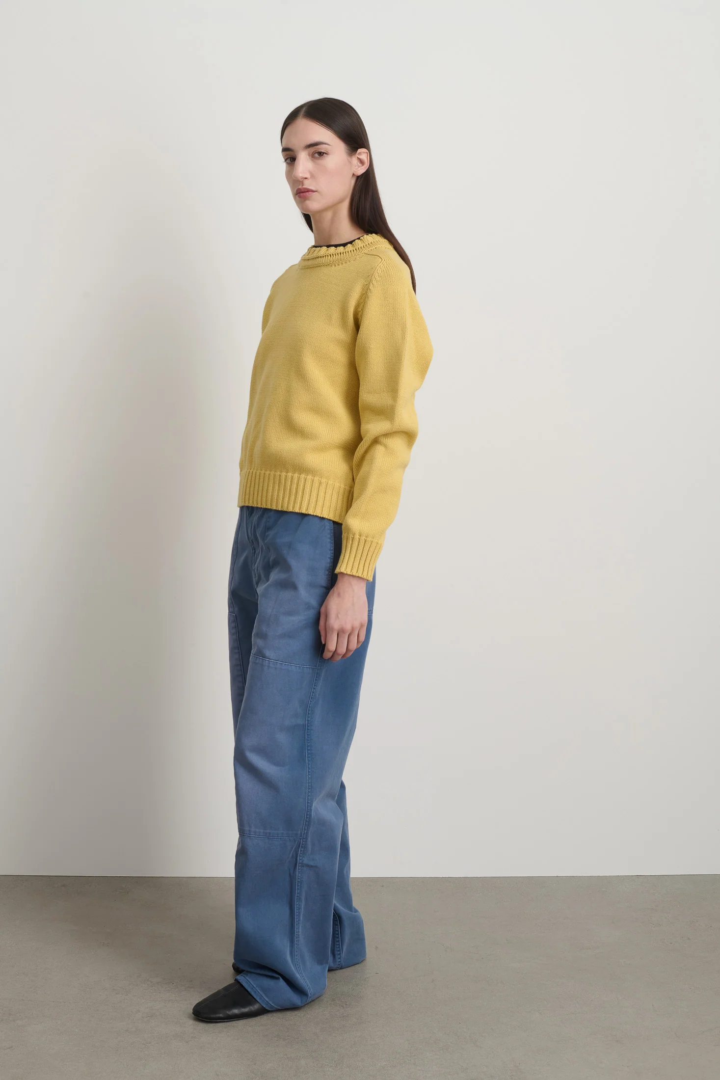 Basket Weave Crewneck Marigold - Image 4