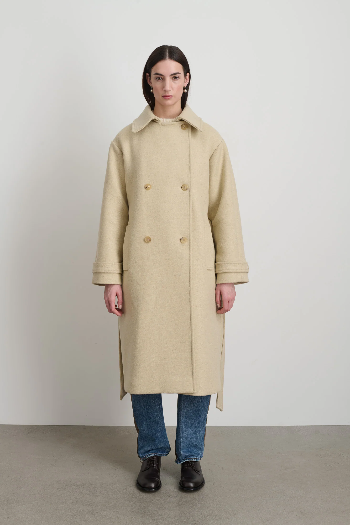 Brie Wool Coat Alabaster Melton - Image 4
