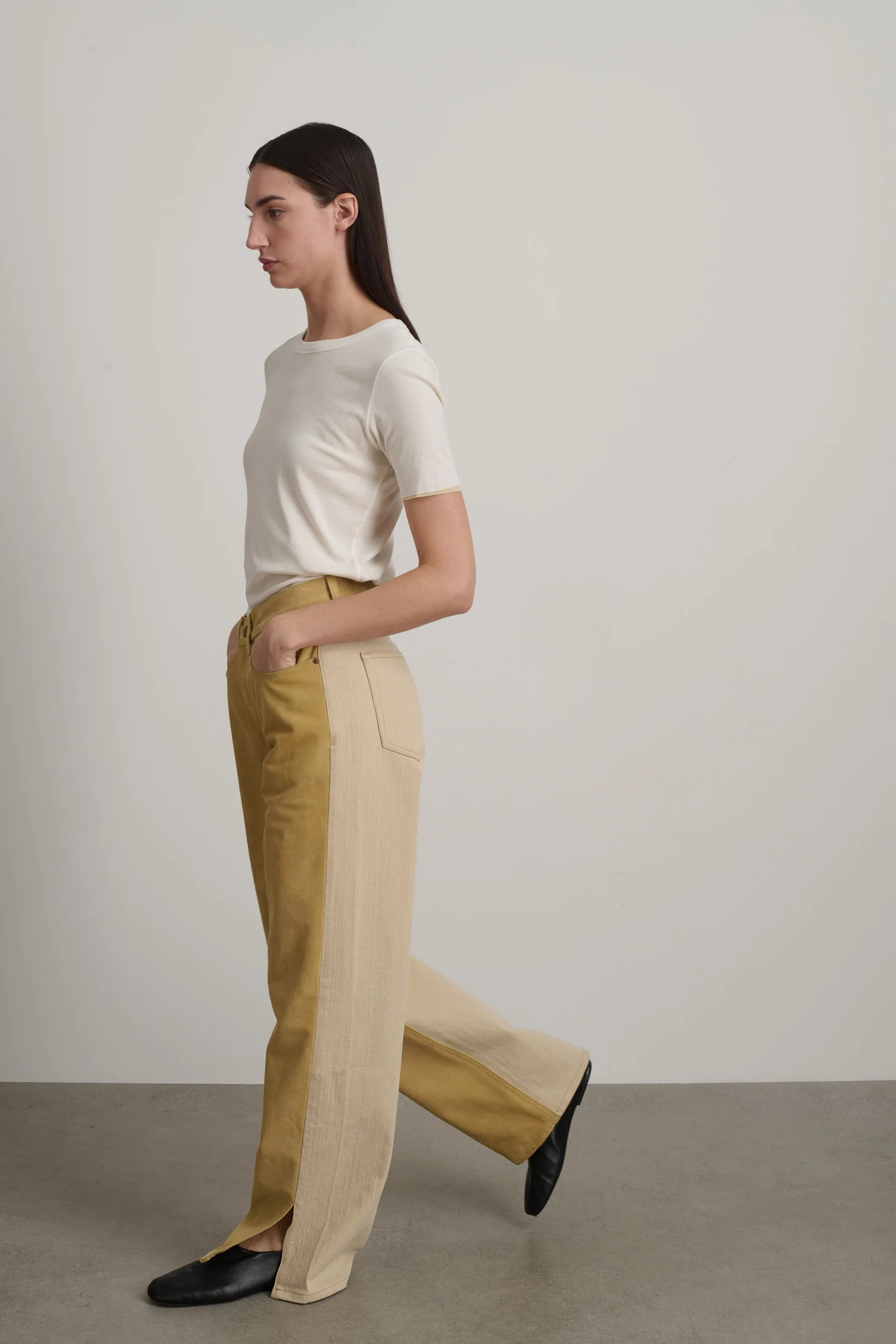Charlot Split Hem Halfsie Jean - Image 4