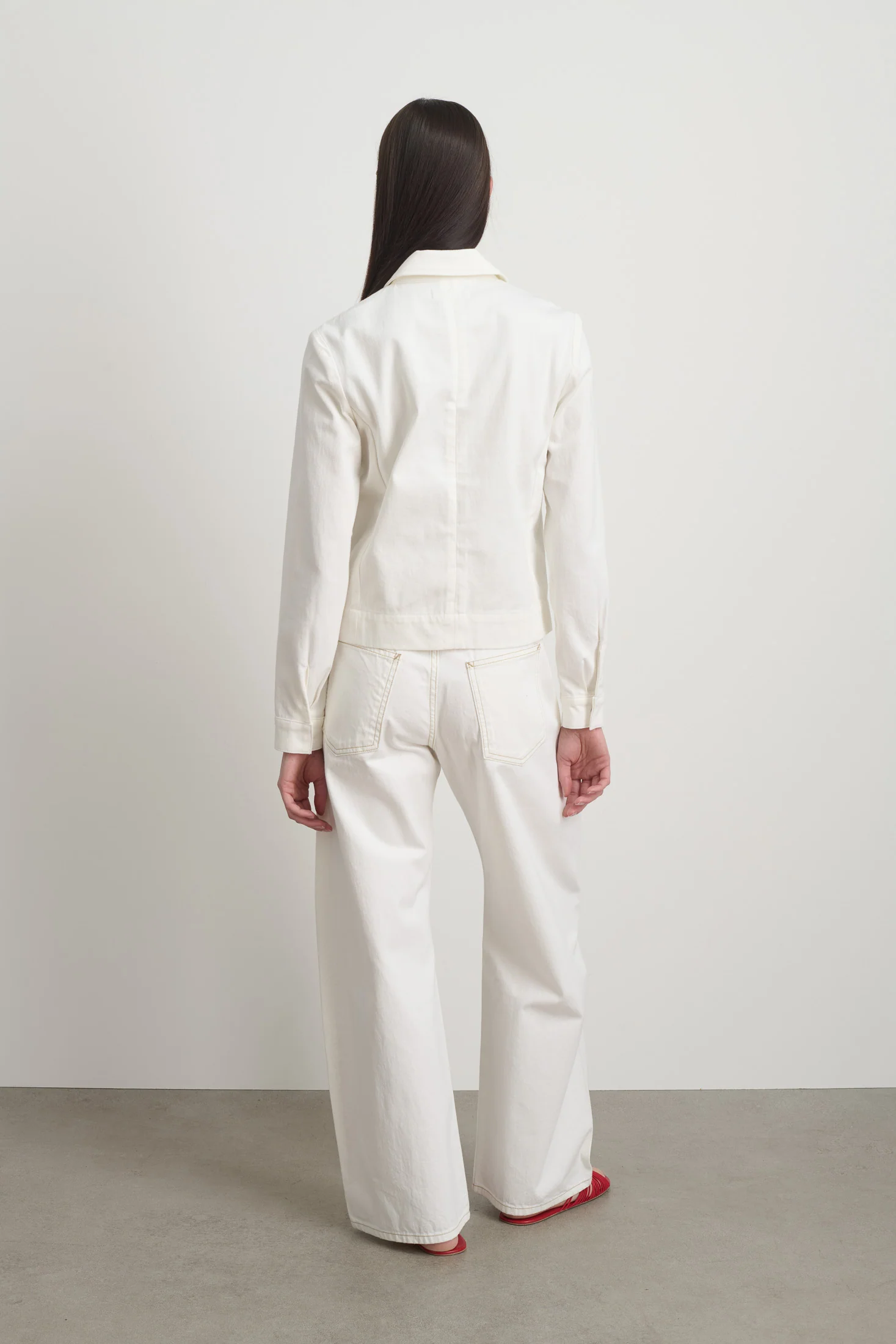 Denim Shirt Jacket Chalk White - Image 5