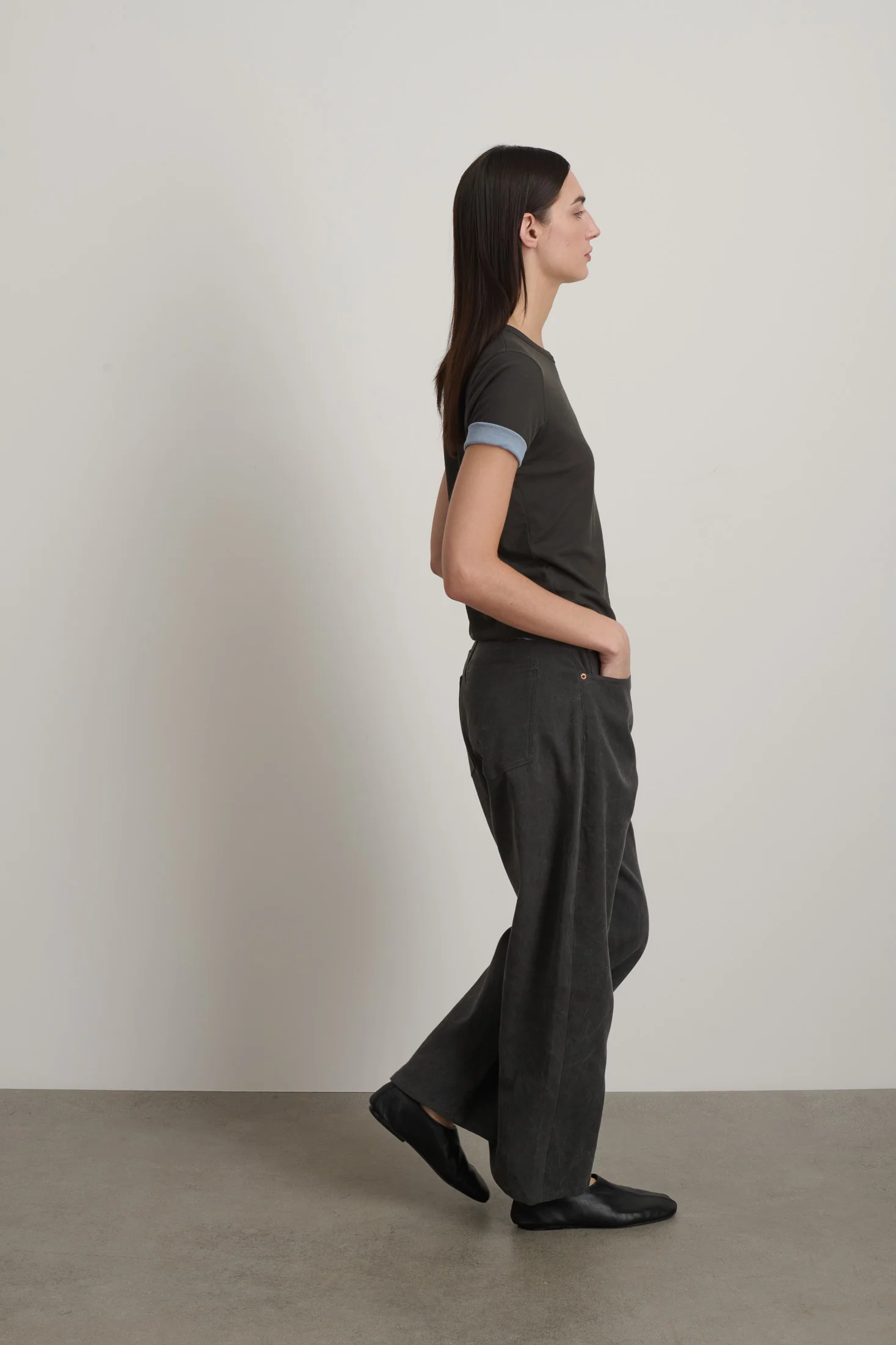 Double Tee Dark Grey/Light Blue - Image 6