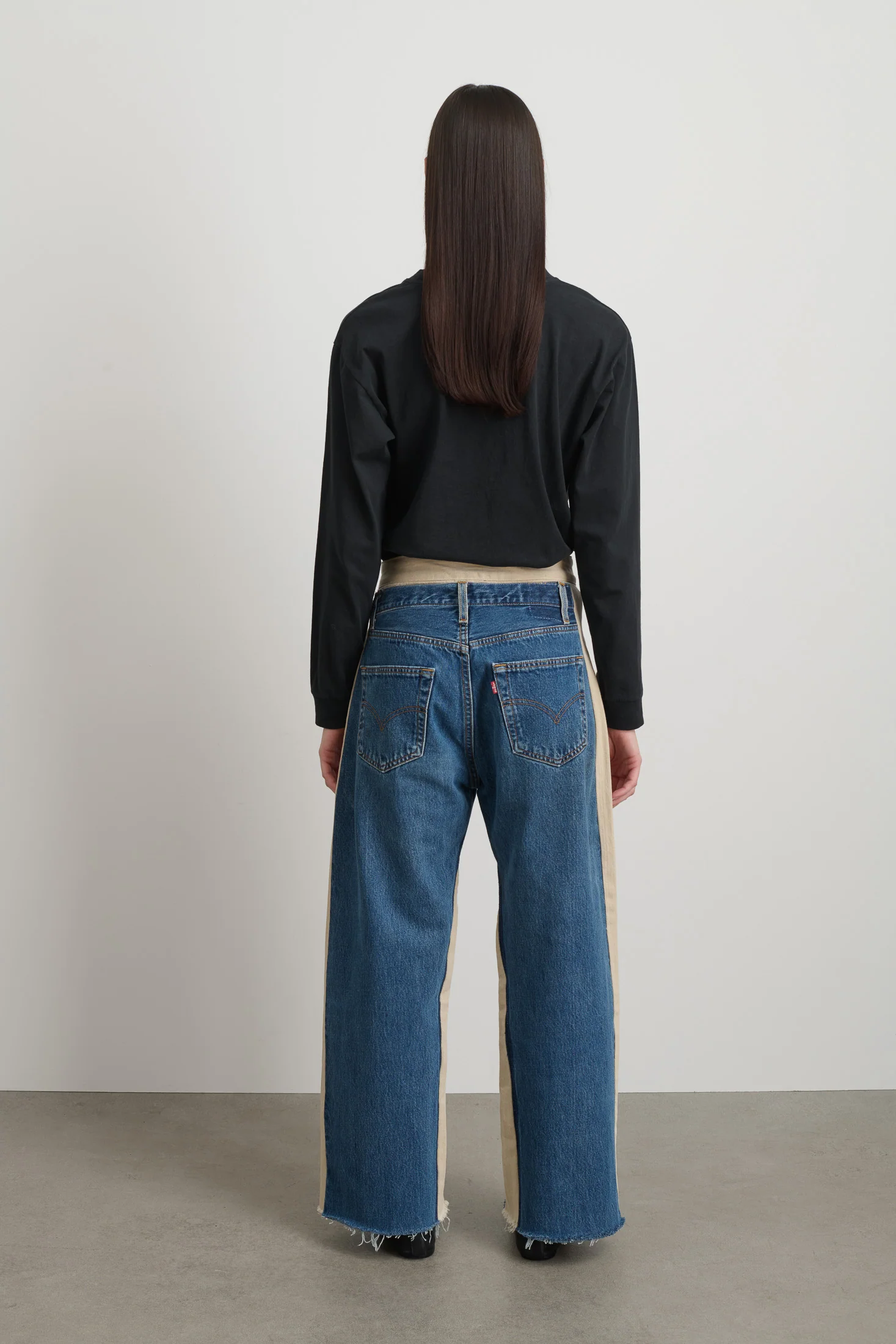 Double Waistband Rework Vintage Indigo / Tan - Image 3