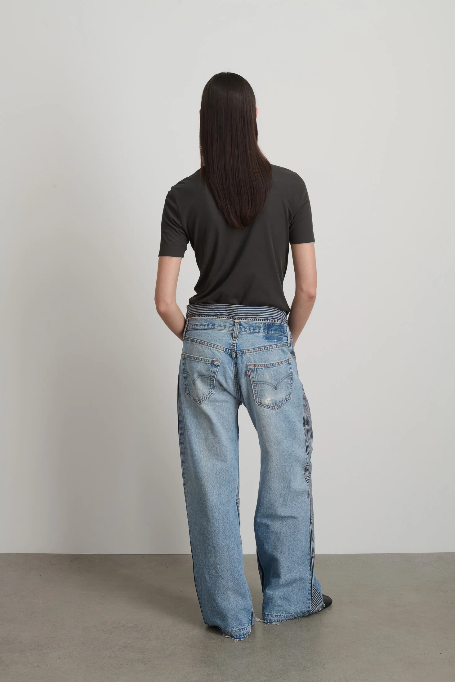 Double Waistband Rework Vintage Indigo / Stripe - Image 3