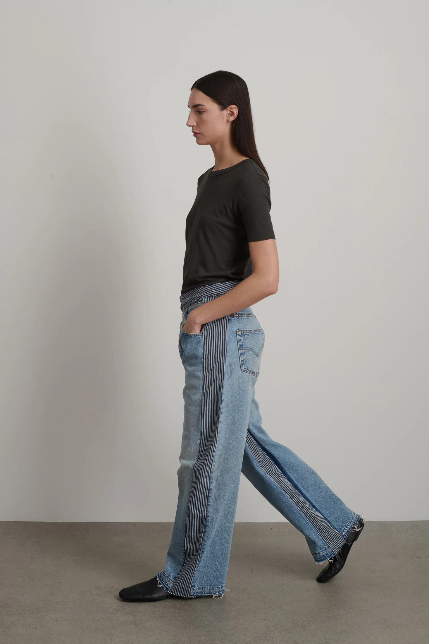 Double Waistband Rework Vintage Indigo / Stripe - Image 4