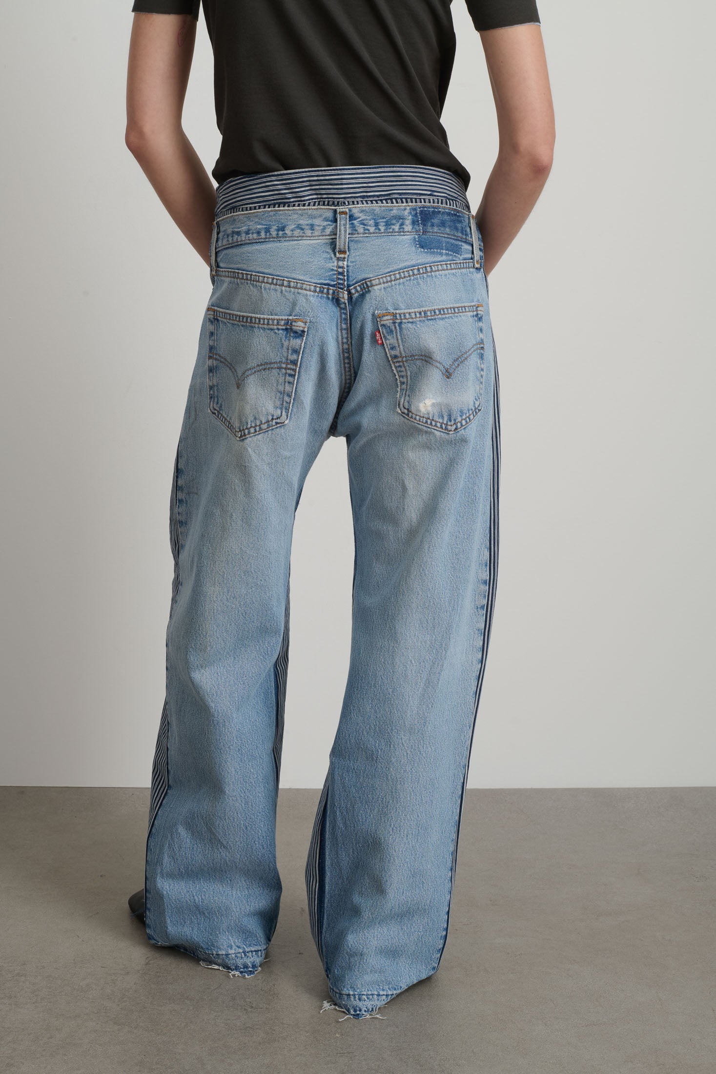 Double Waistband Rework Vintage Indigo / Stripe - Image 6