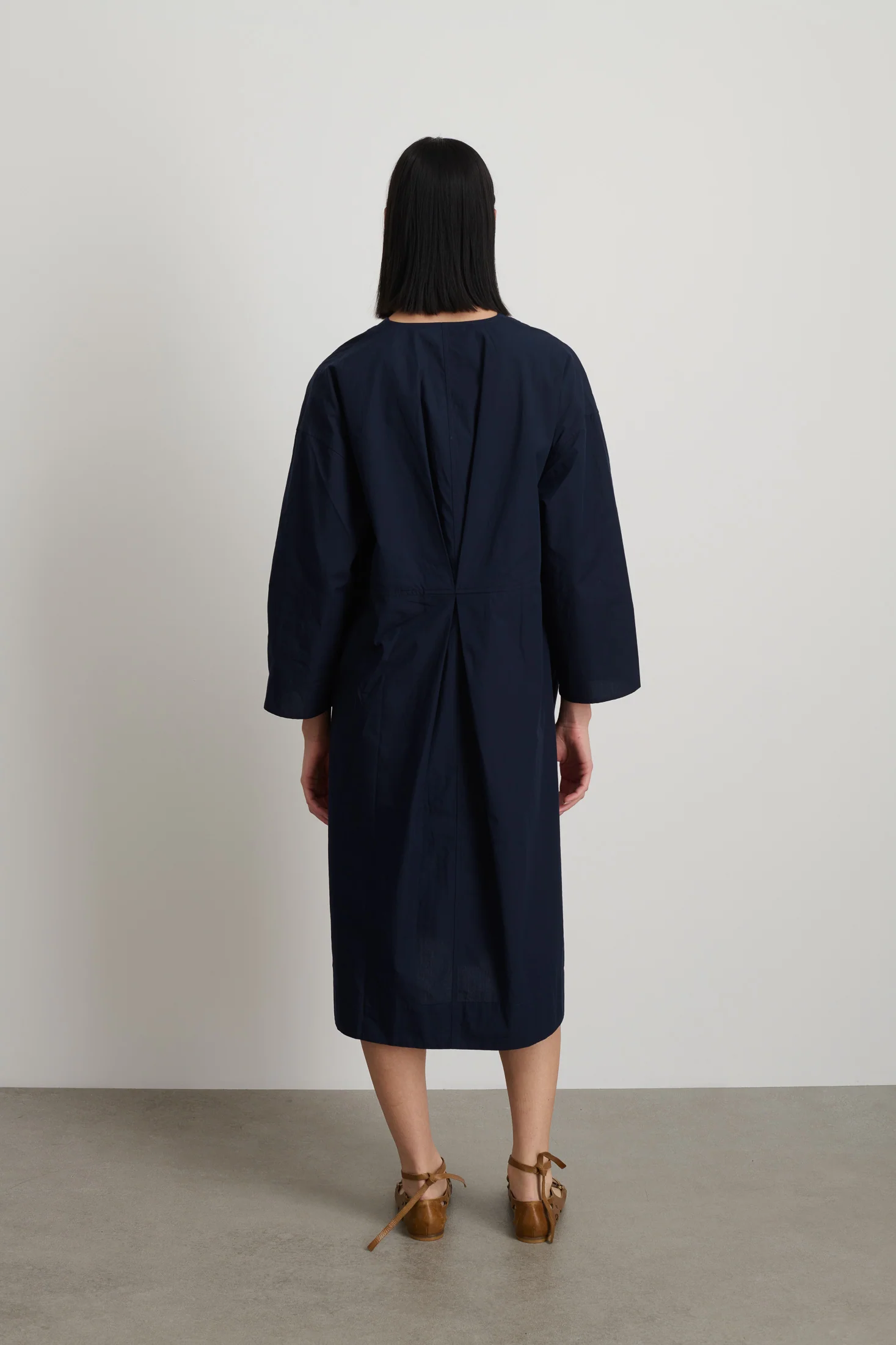 Elda Dress Marine Poplin - Image 3