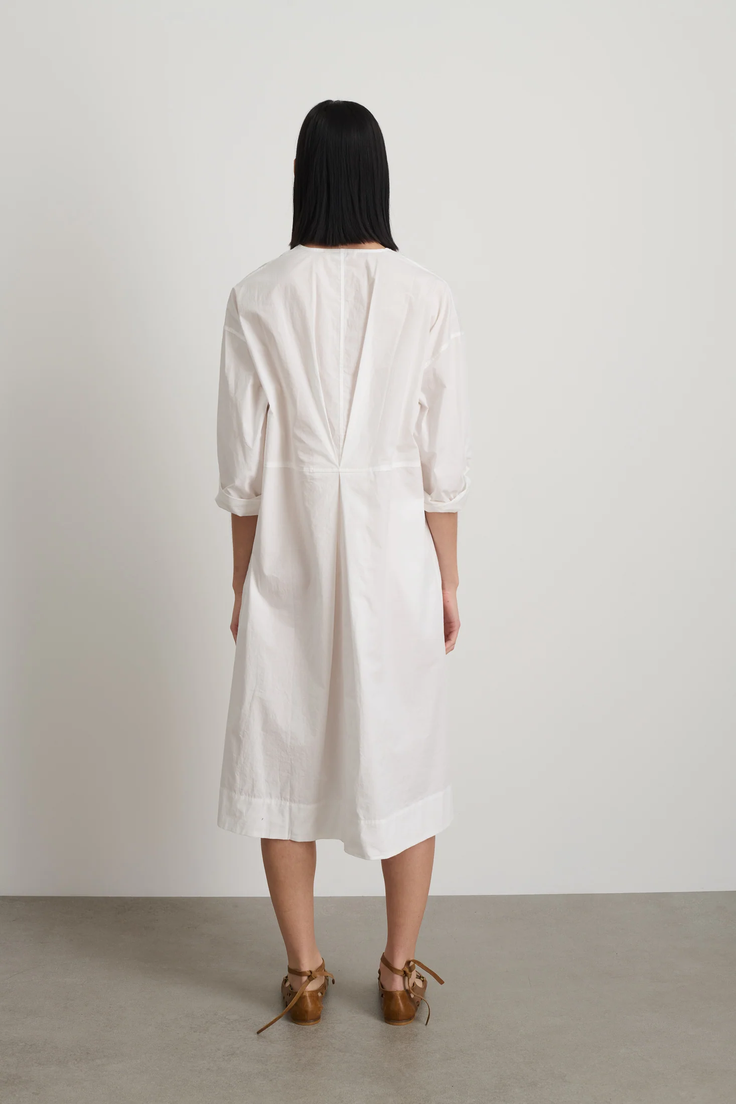 Elda Dress White Poplin Found Floral Patchwork - Image 3