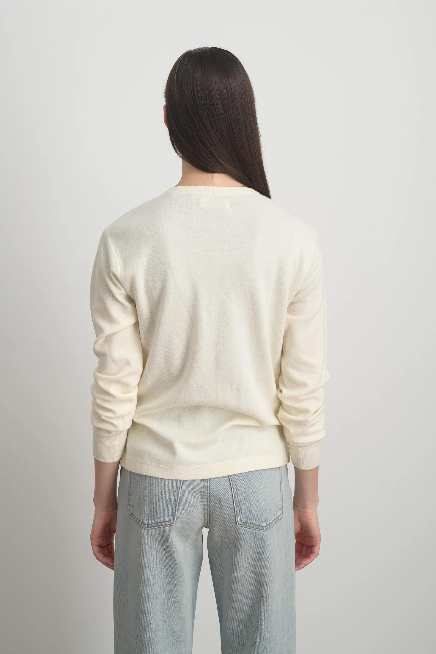 Moore Henley Cream Superfine Merino - Image 2