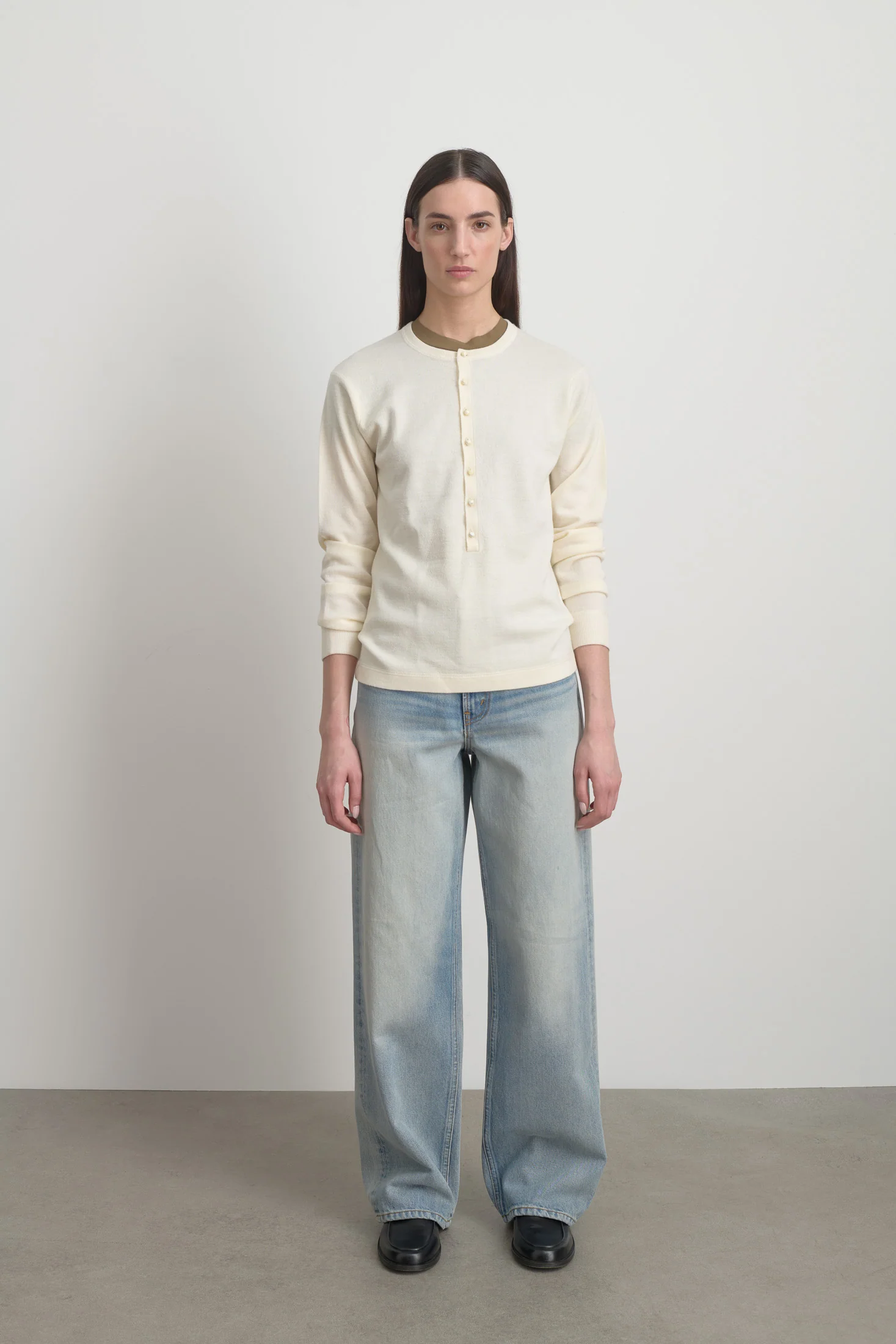 Moore Henley Cream Superfine Merino - Image 3