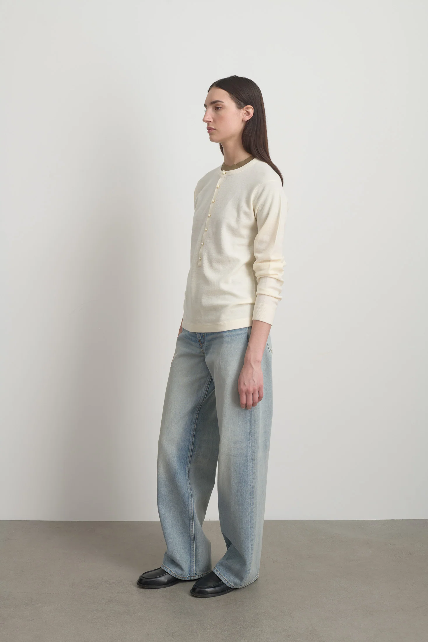 Moore Henley Cream Superfine Merino - Image 4
