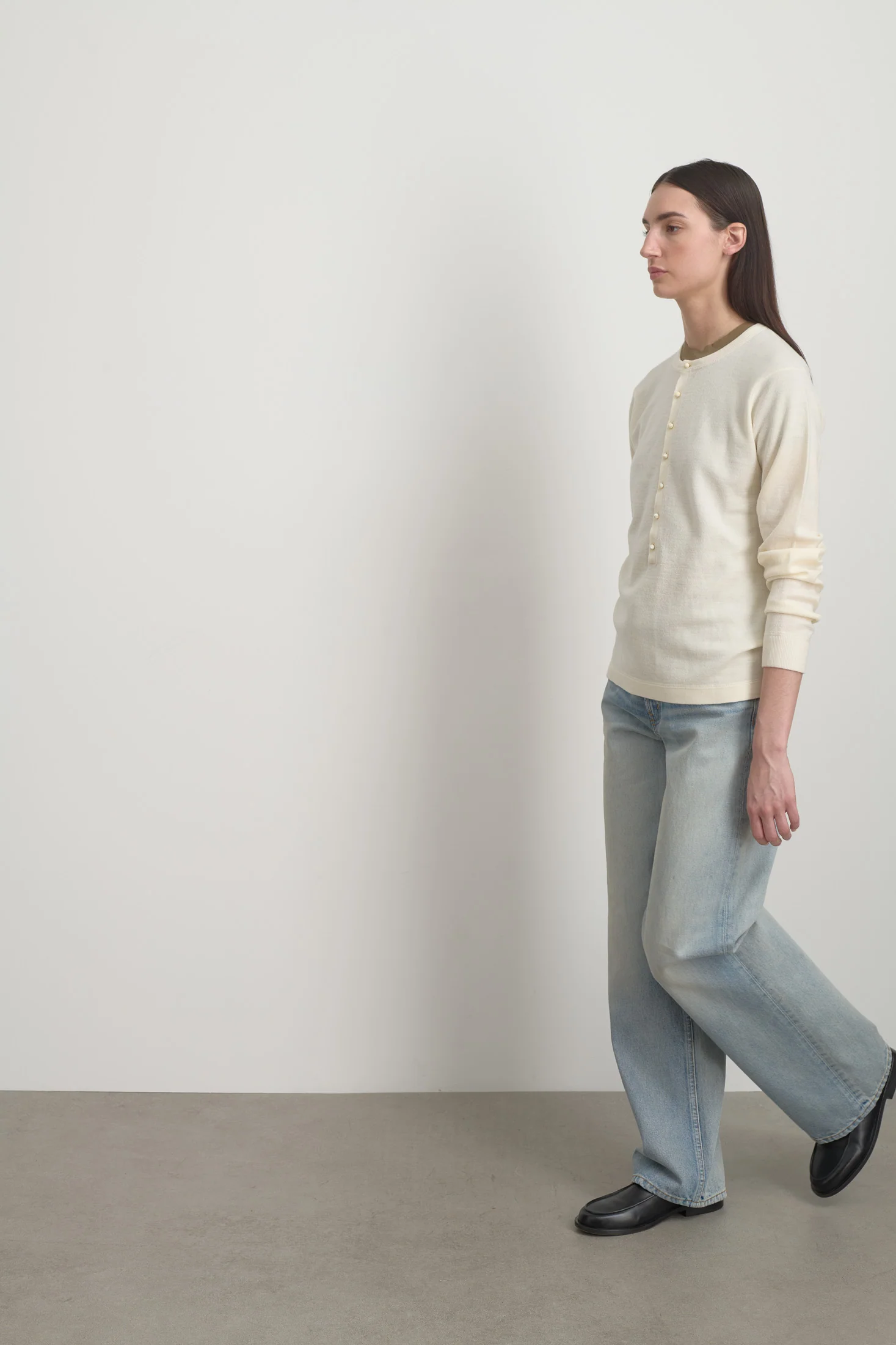 Moore Henley Cream Superfine Merino - Image 6