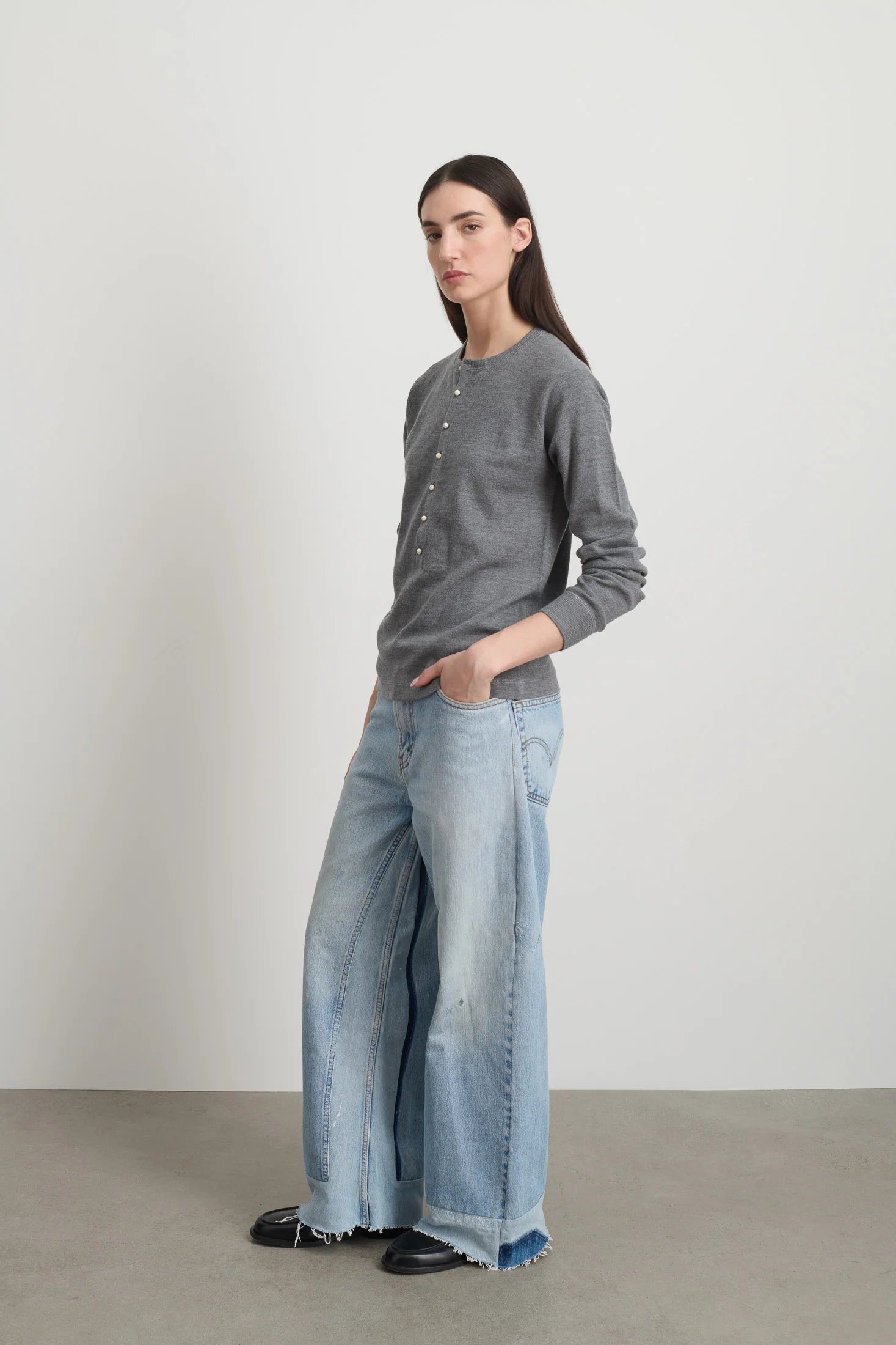 Moore Henley Heather Grey Super Fine Merino - Image 4