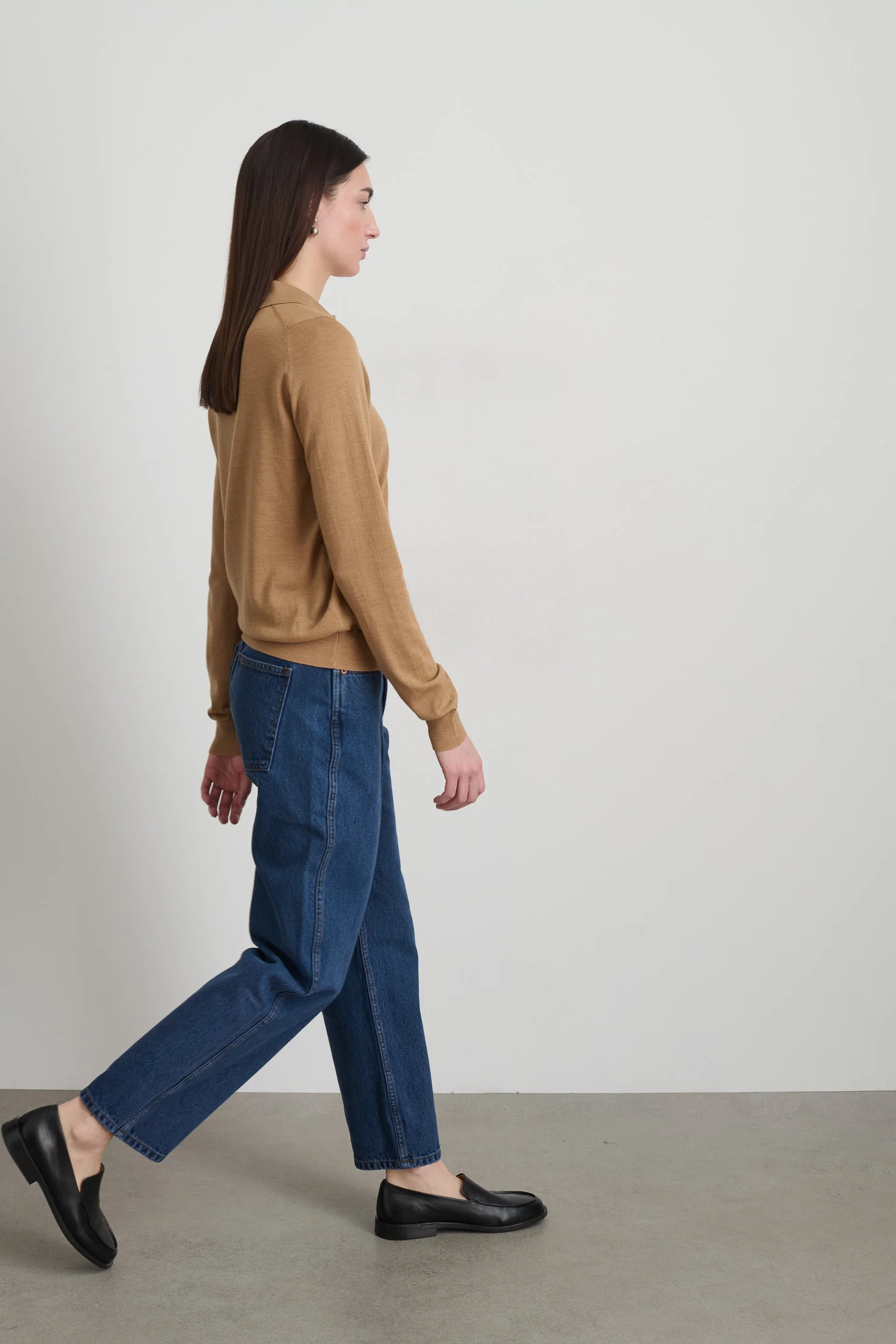 Knit Polo Camel Merino Wool - Image 5