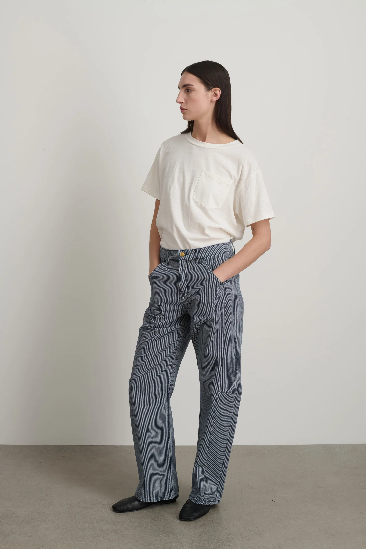 Lange Lasso Jean Indigo/White Stripe - Image 2