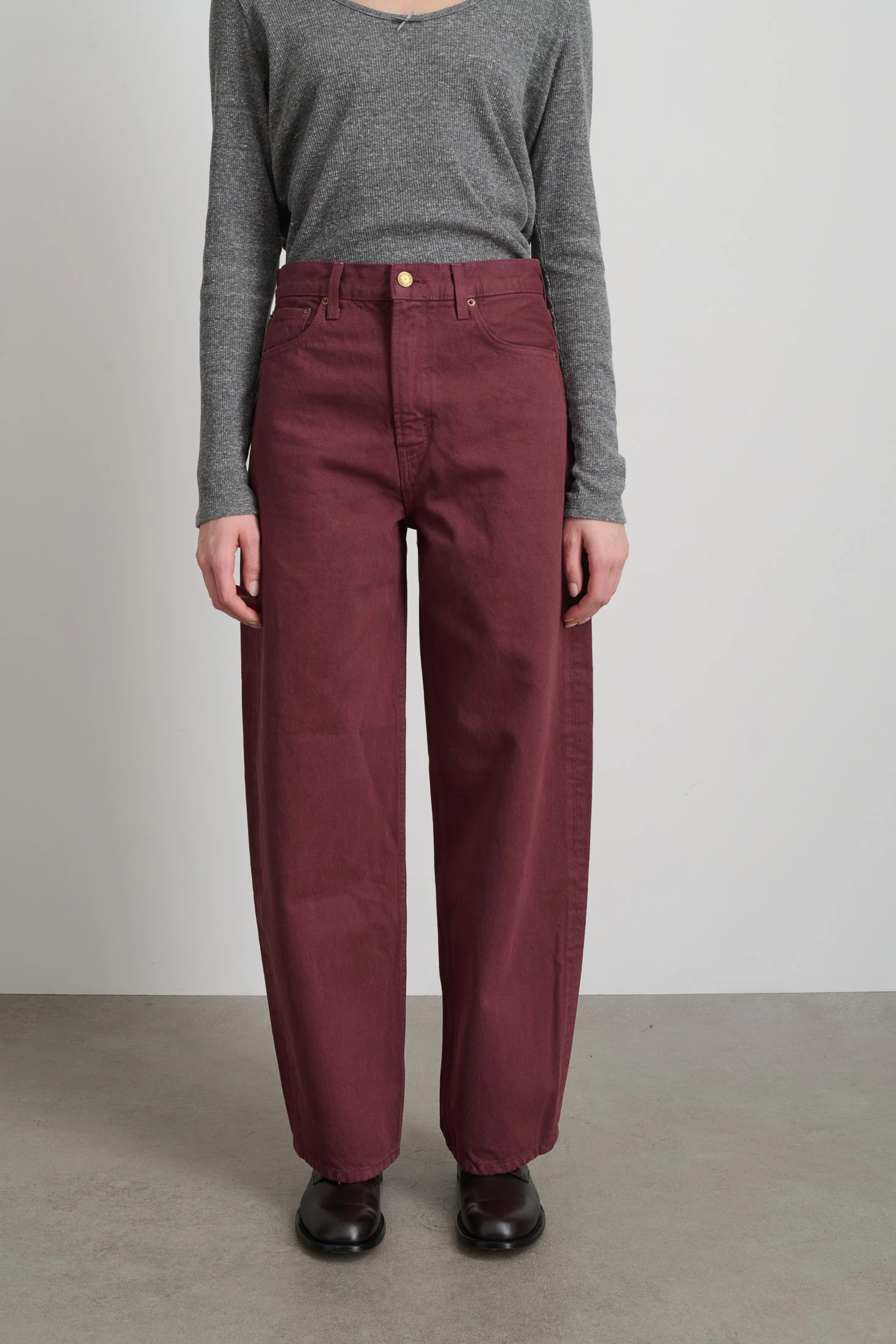 Leroy Mid Relaxed Bow Burgundy Overdye - Image 4