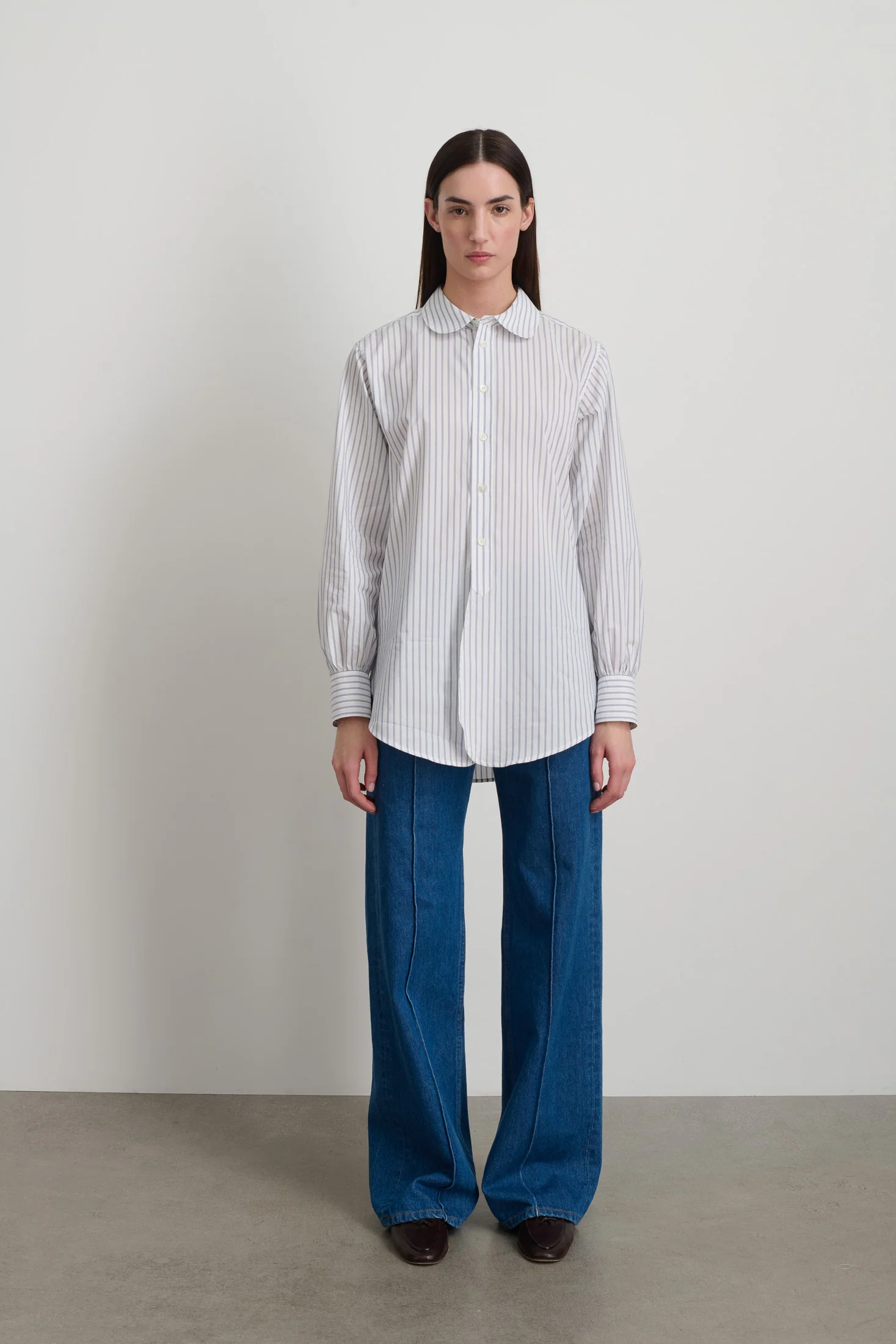 Louisa Shirt Navy White Stripe - Image 3