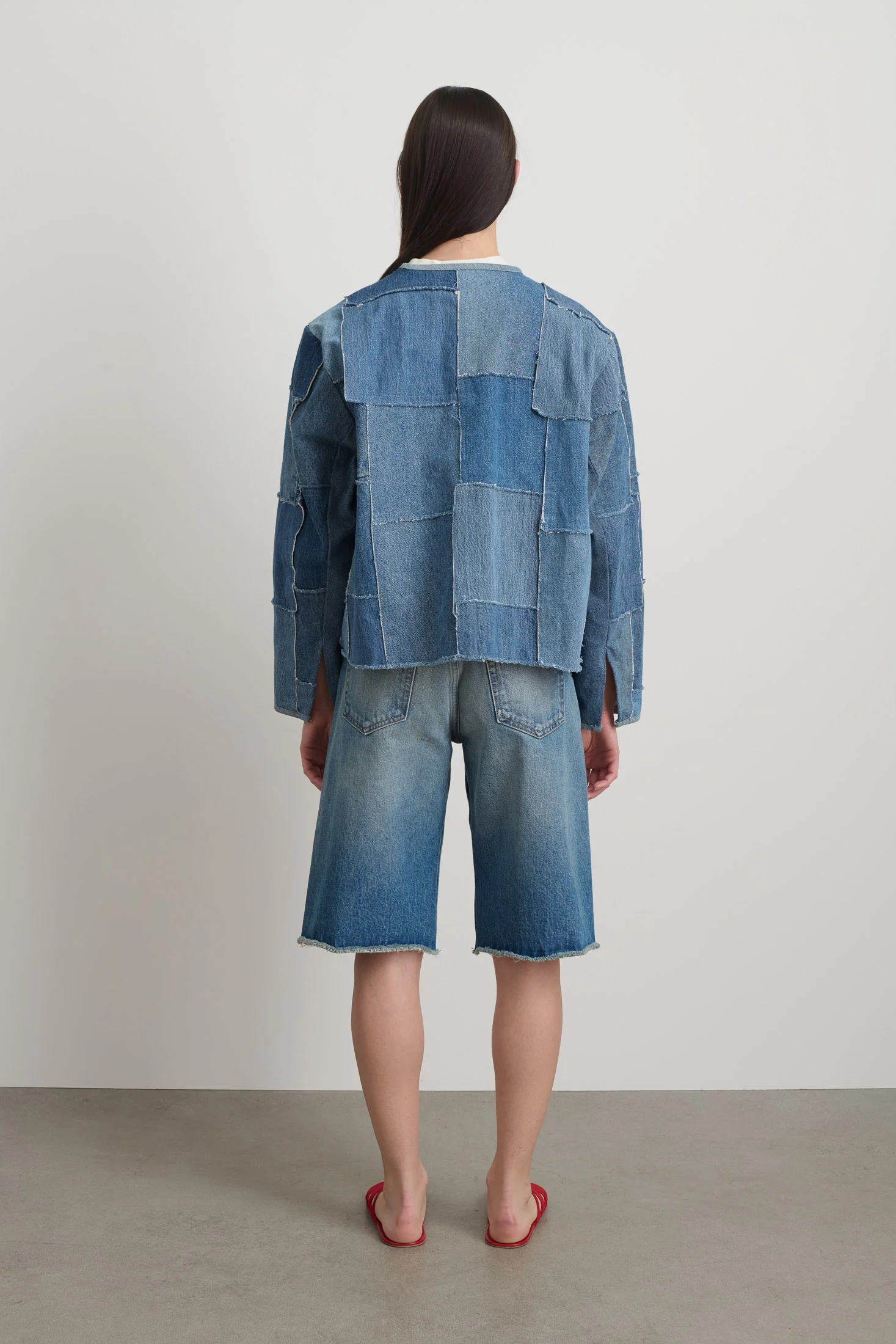 Madras Jacket Rework Vintage Indigo - Image 3