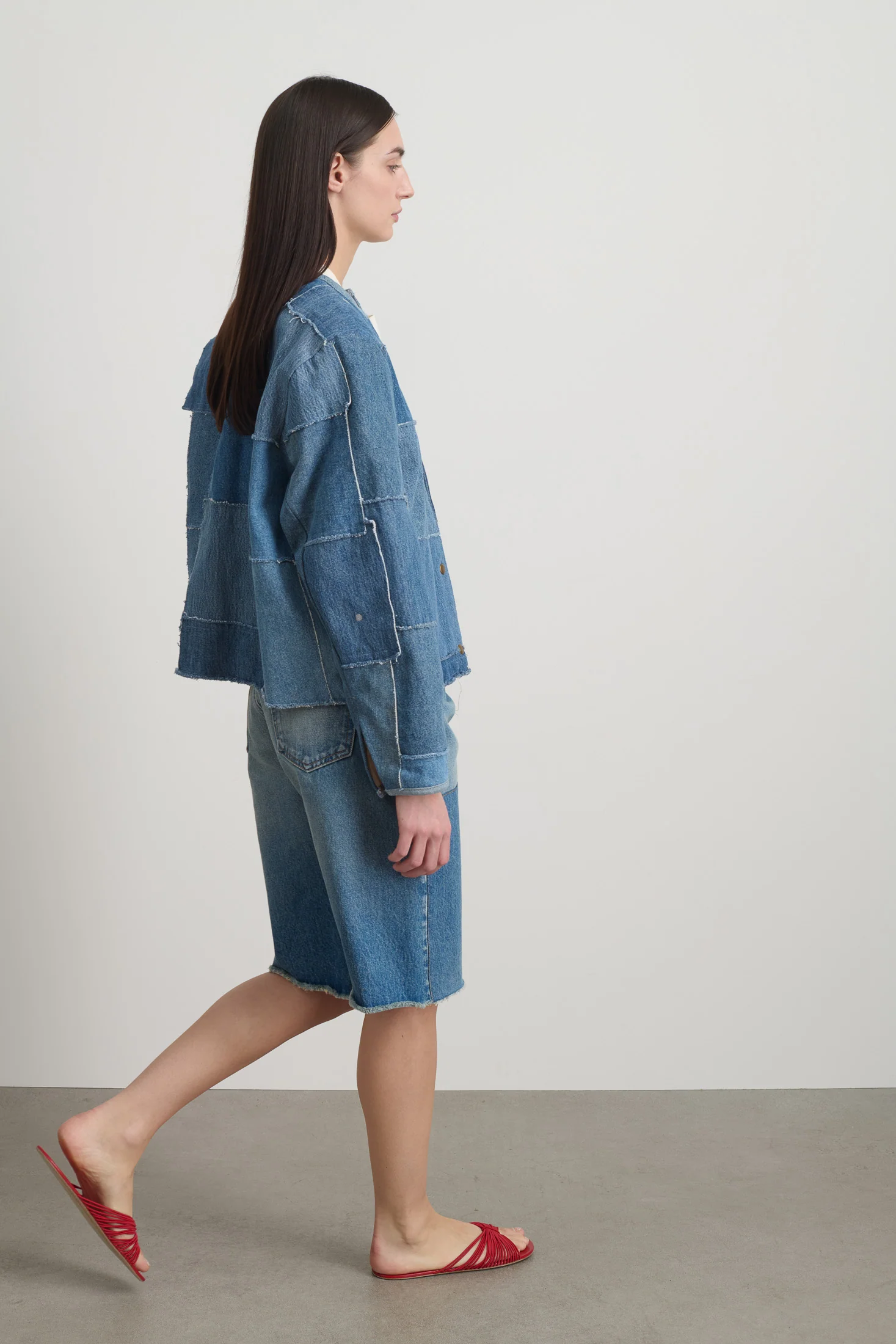 Madras Jacket Rework Vintage Indigo - Image 4