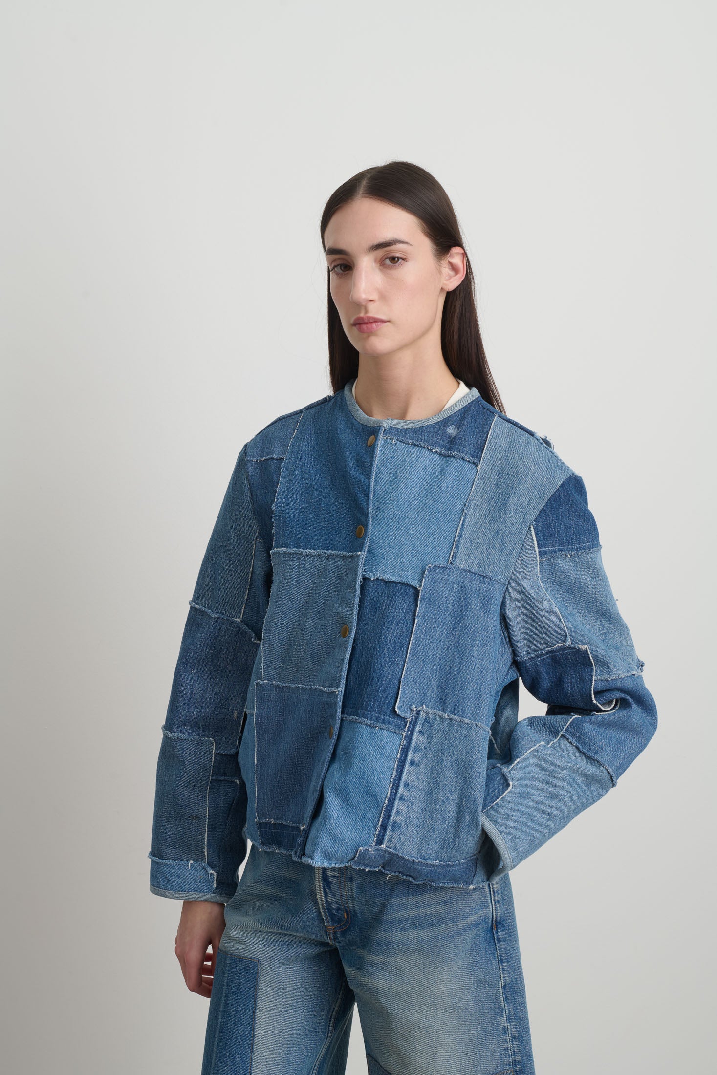 Madras Jacket Rework Vintage Indigo - Image 5