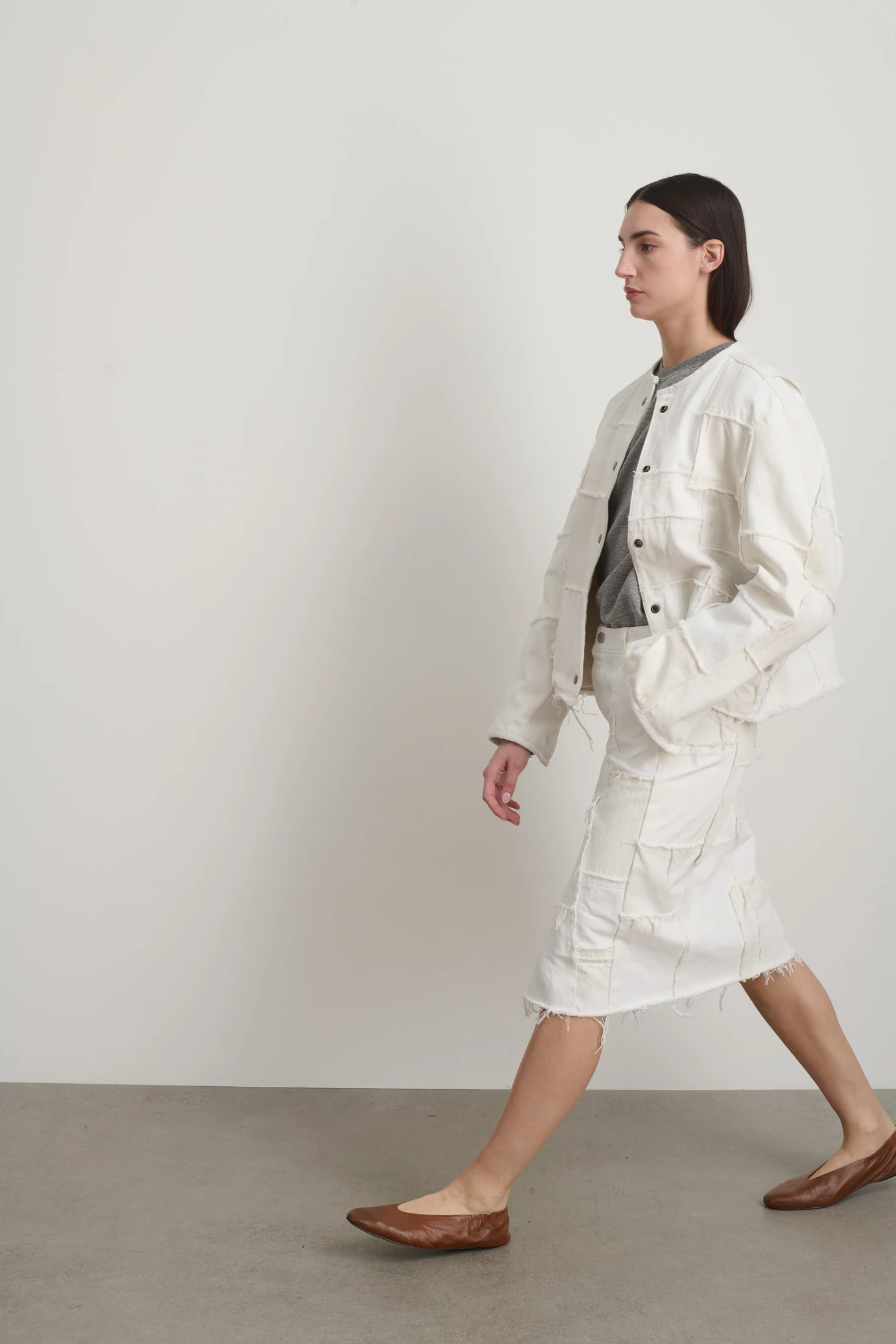 Madras Jacket Rework Vintage White - Image 4
