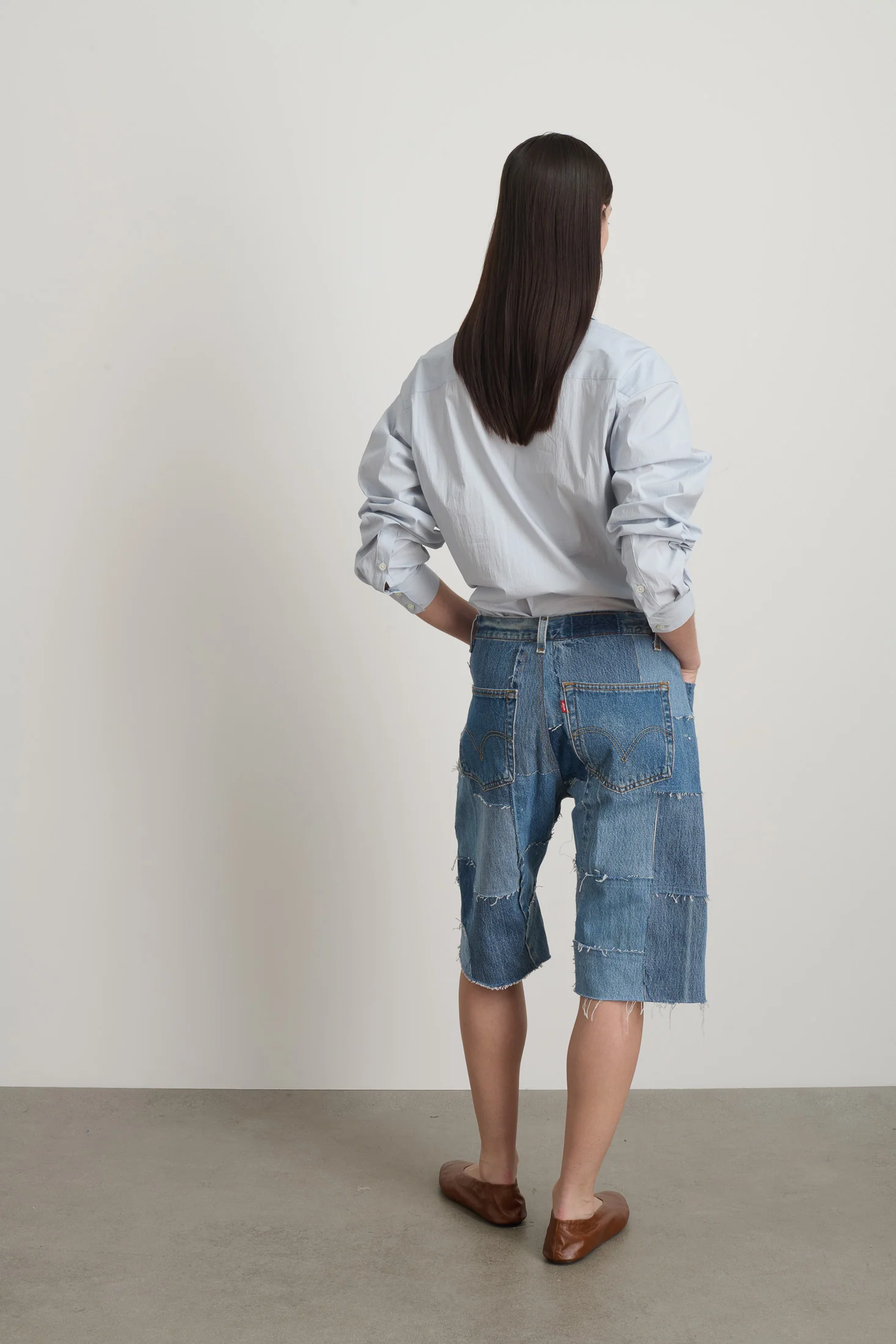 Madras Short Rework Vintage Indigo - Image 3