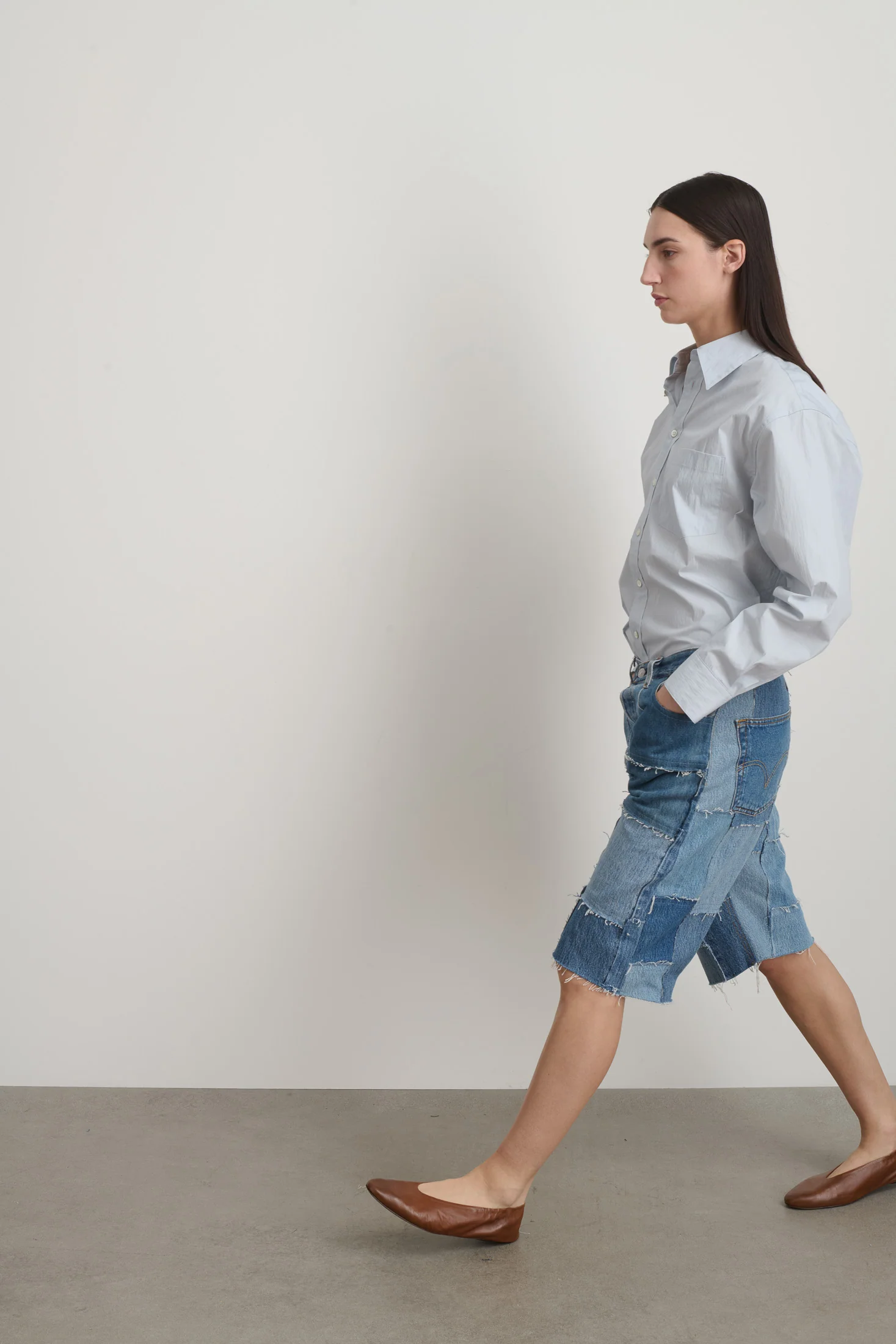 Madras Short Rework Vintage Indigo - Image 4