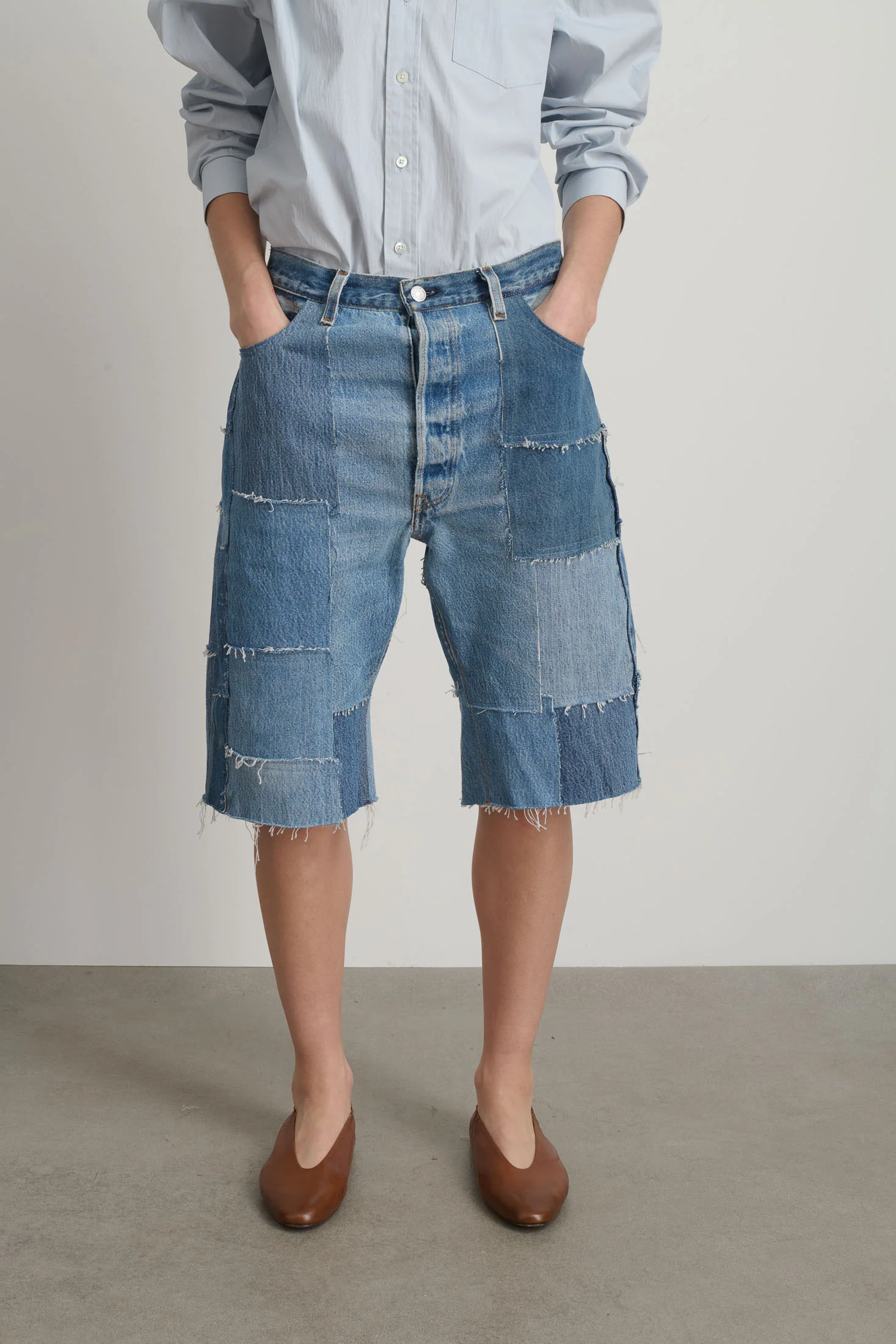 Madras Short Rework Vintage Indigo - Image 5