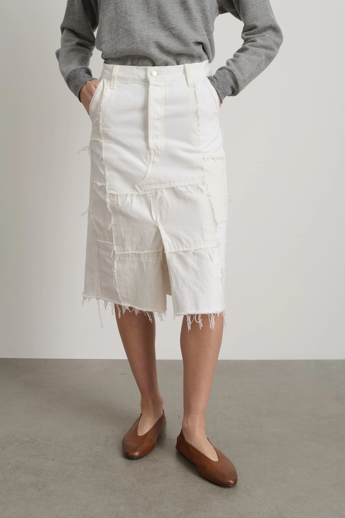 Madras Skirt Rework Vintage White - Image 5