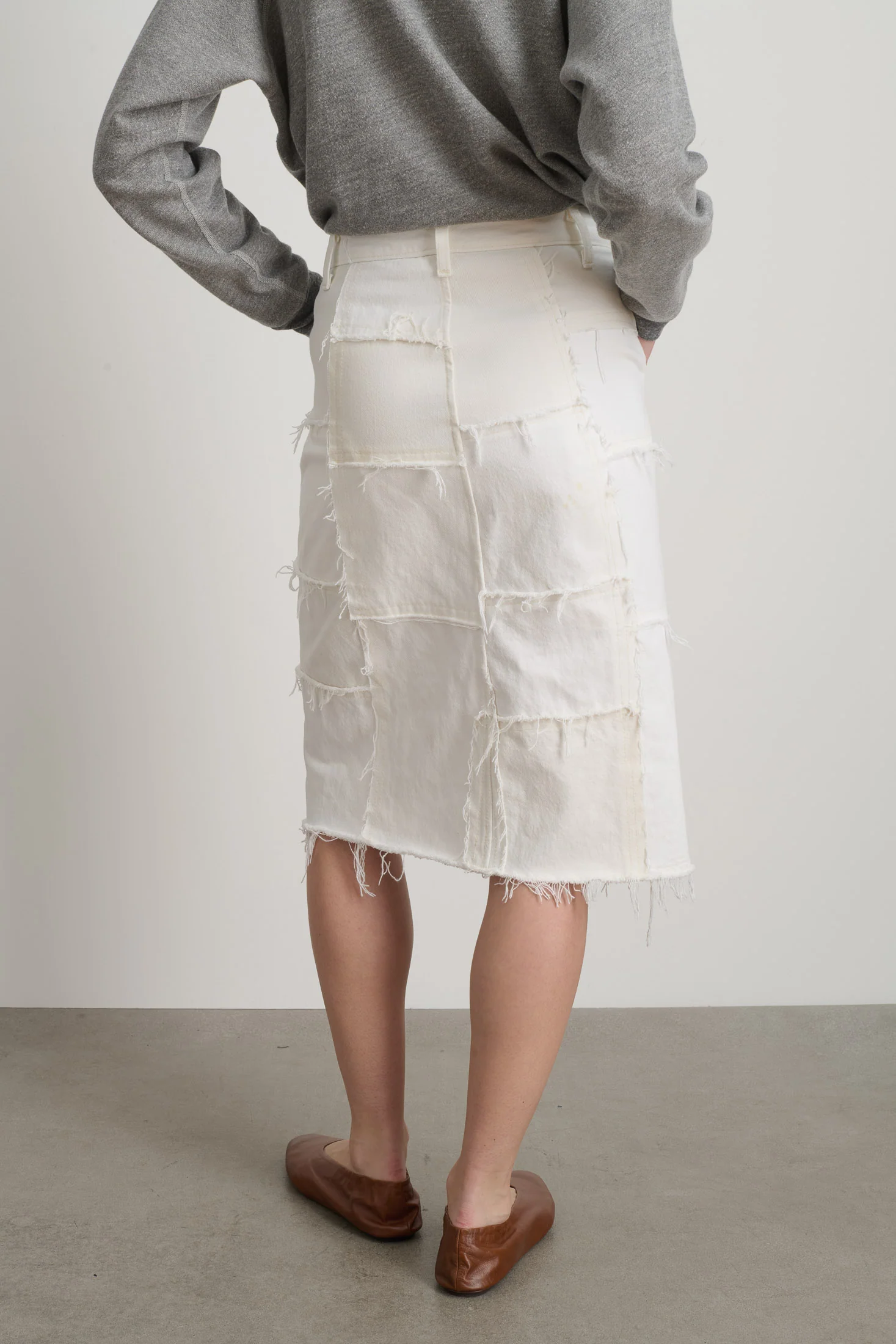 Madras Skirt Rework Vintage White - Image 6