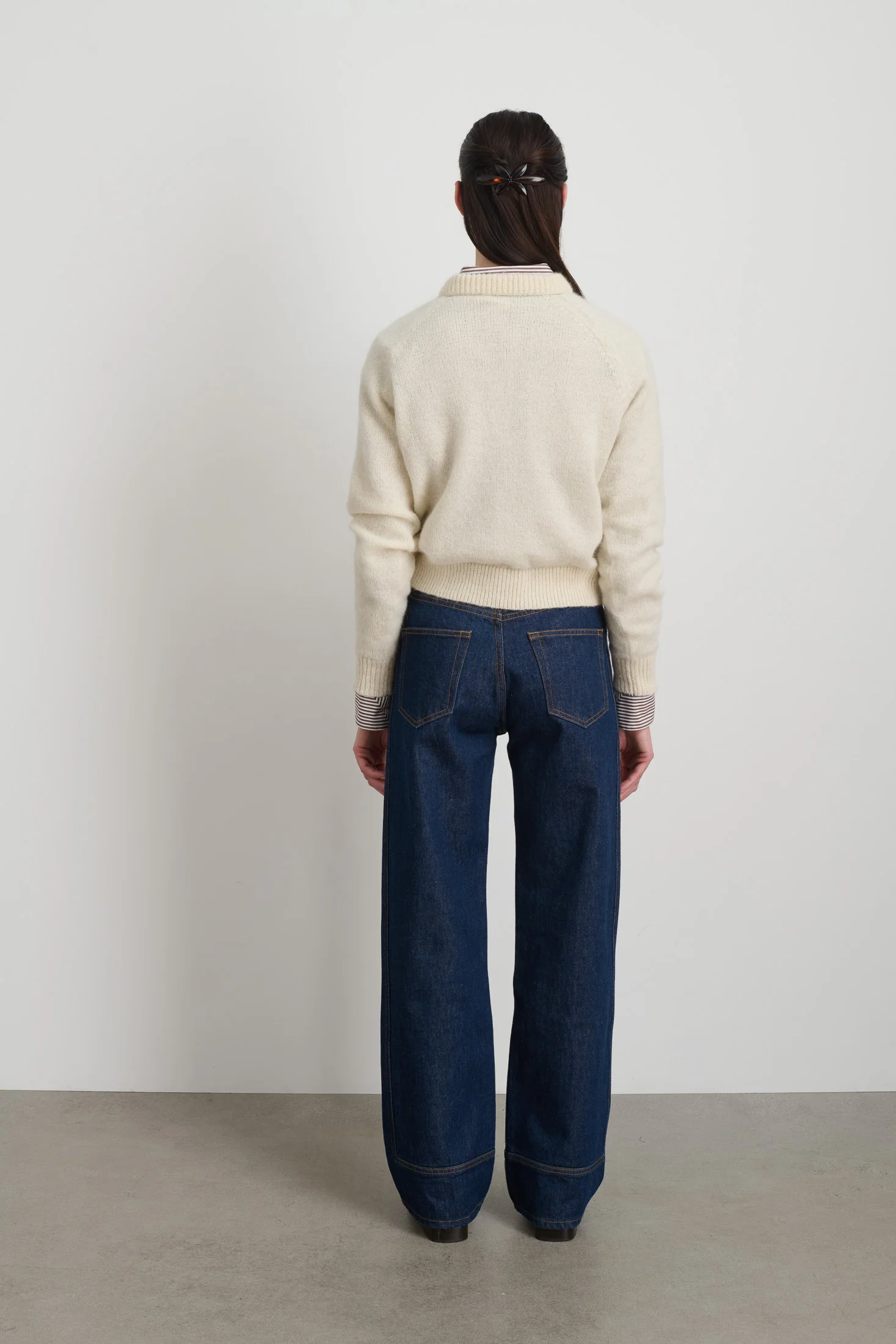 Mohair Sweatshirt Alabaster with Kelly Embroidery - Image 3