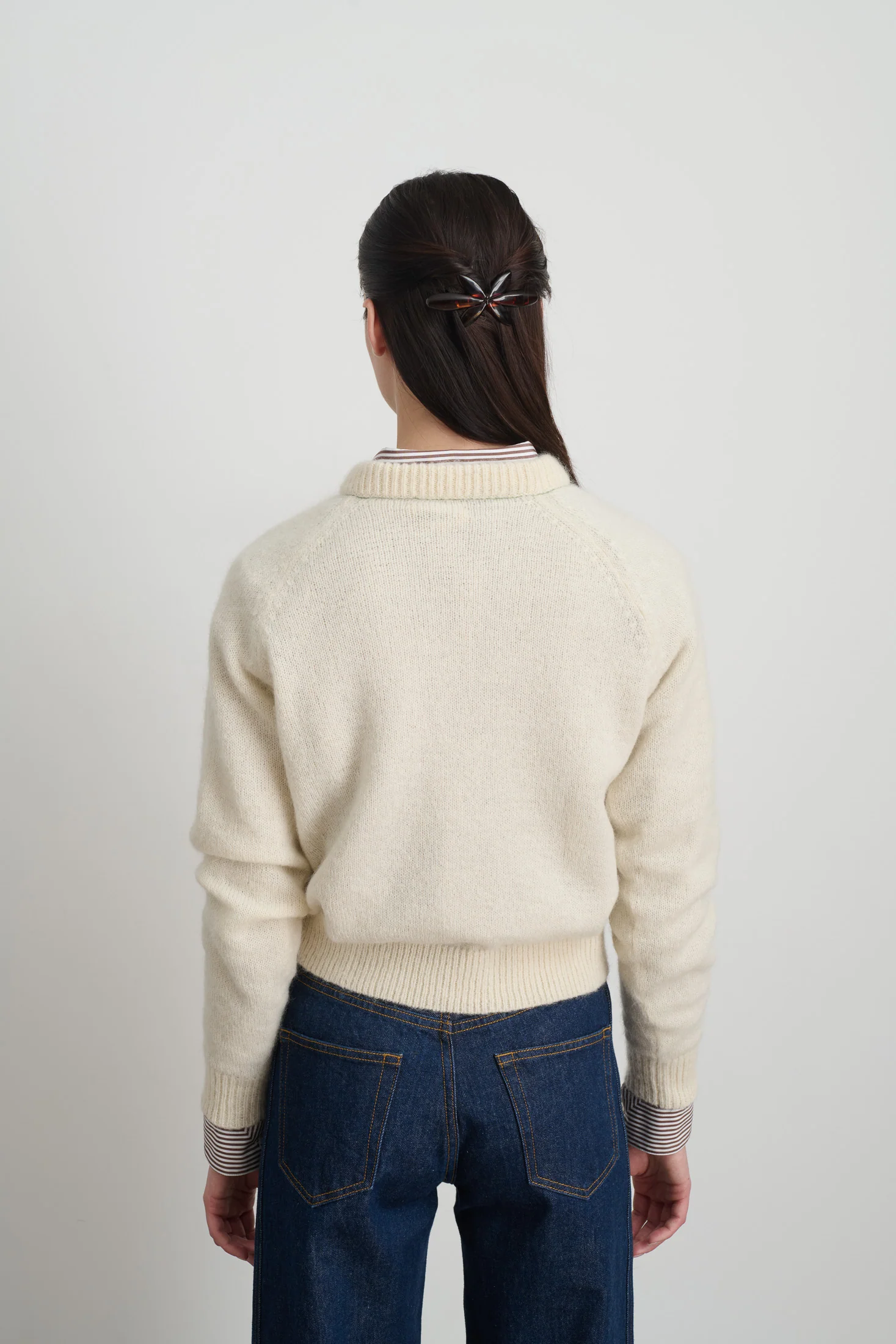 Mohair Sweatshirt Alabaster with Kelly Embroidery - Image 5