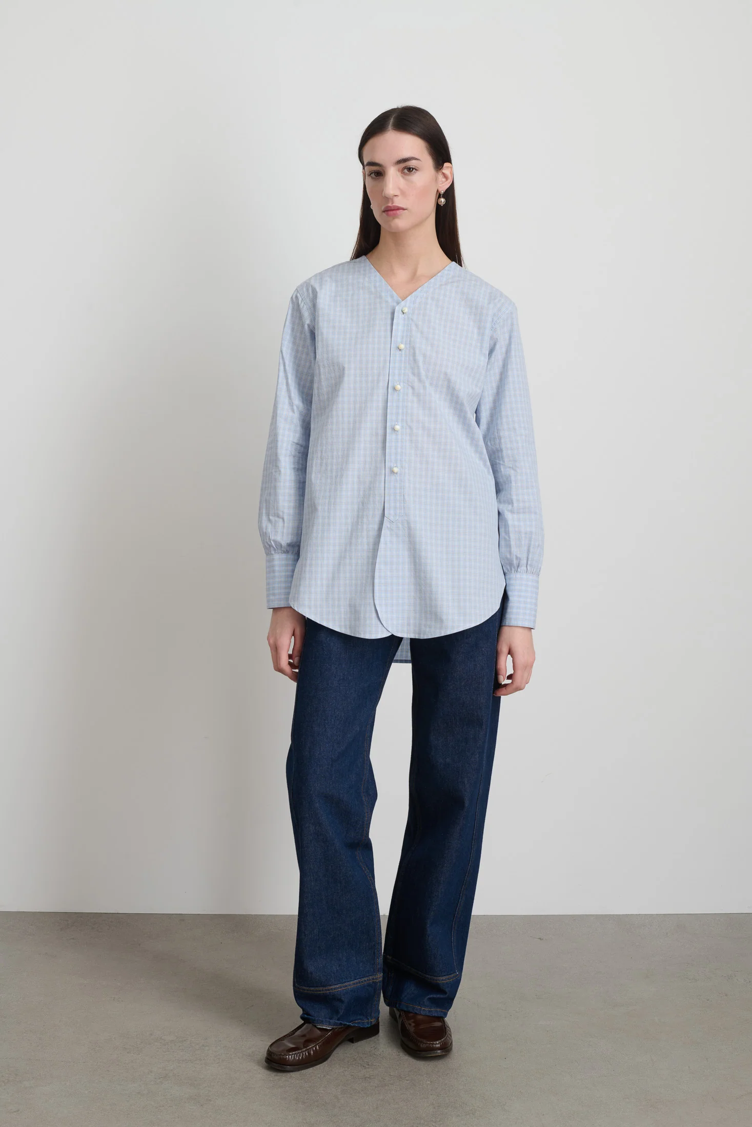 Pina Shirt Blue Plaid - Image 3