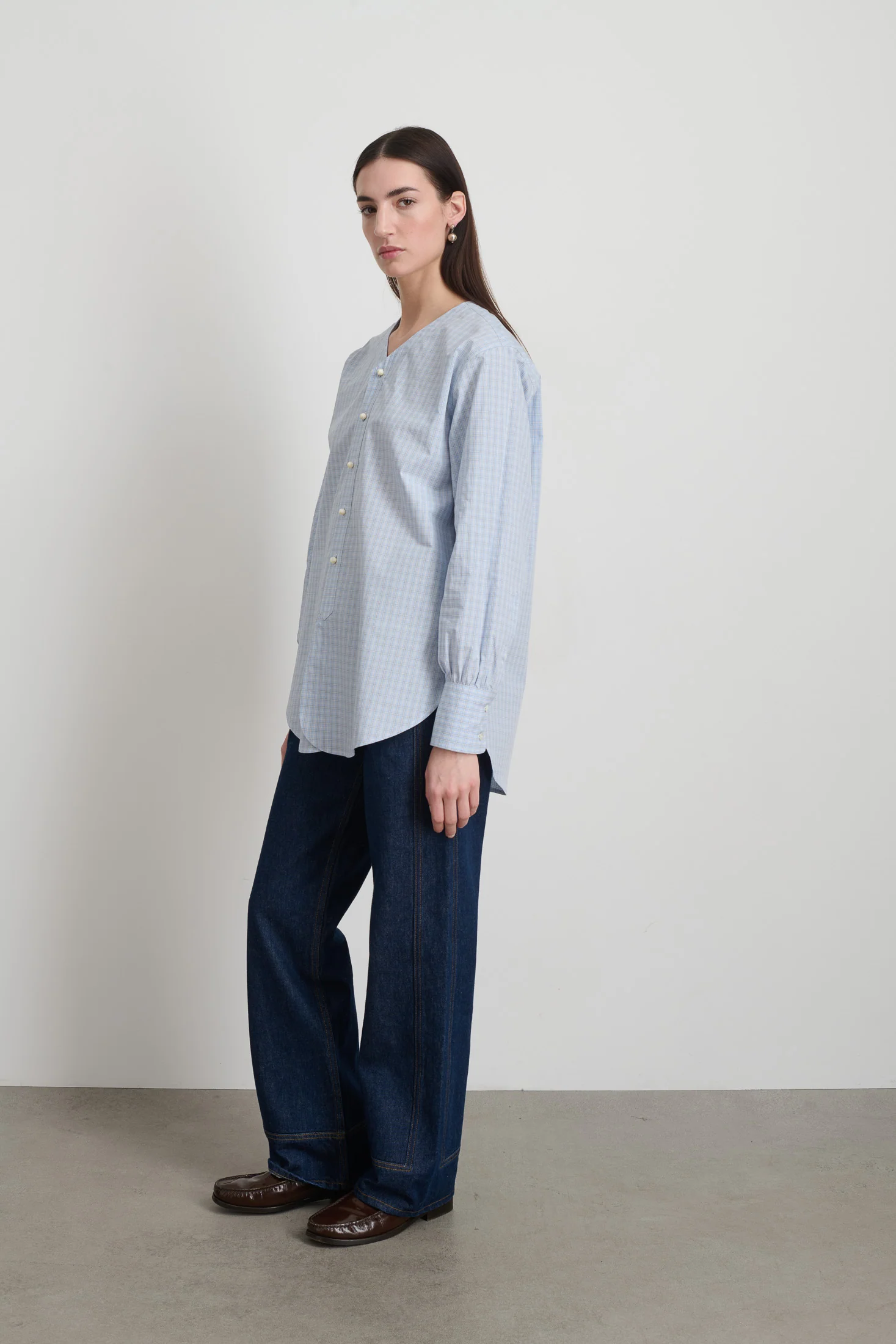 Pina Shirt Blue Plaid - Image 4