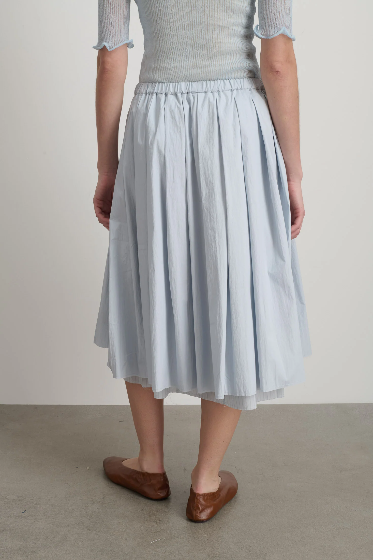 Pleated Skirt Lt Blue/Lt Blue Stripe - Image 6