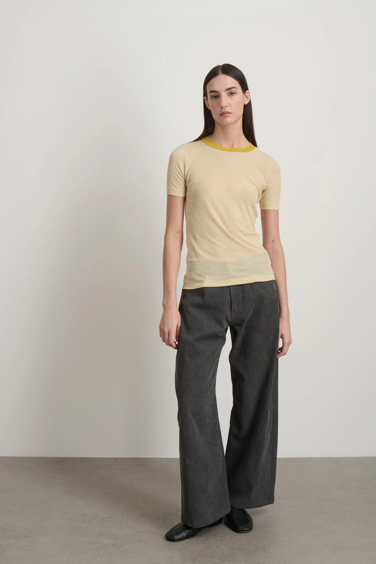 Ringer Tee Light Yellow/Yellow - Image 3