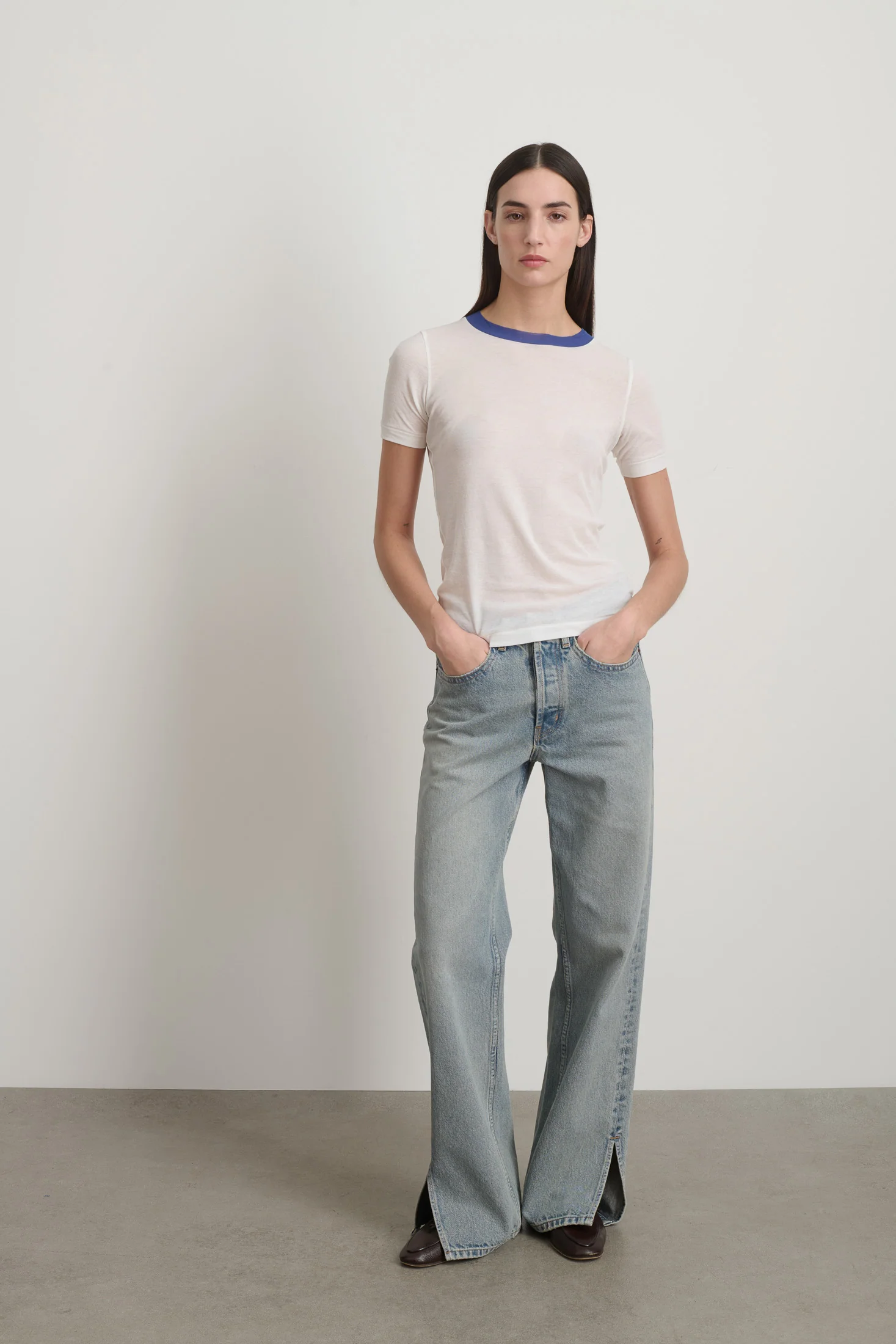 Ringer Tee White/Blue - Image 3