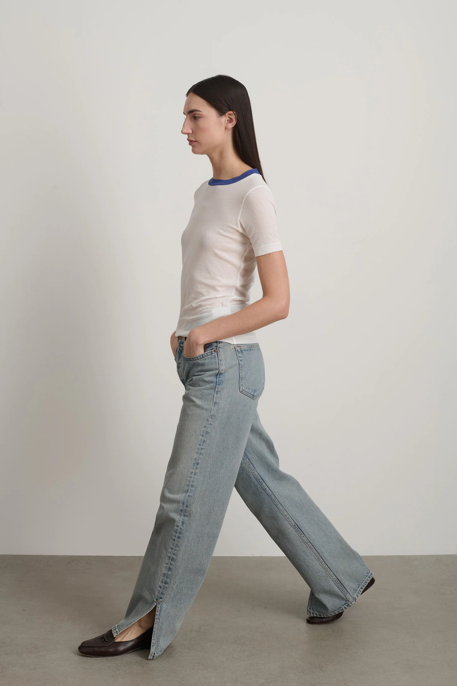Ringer Tee White/Blue - Image 6