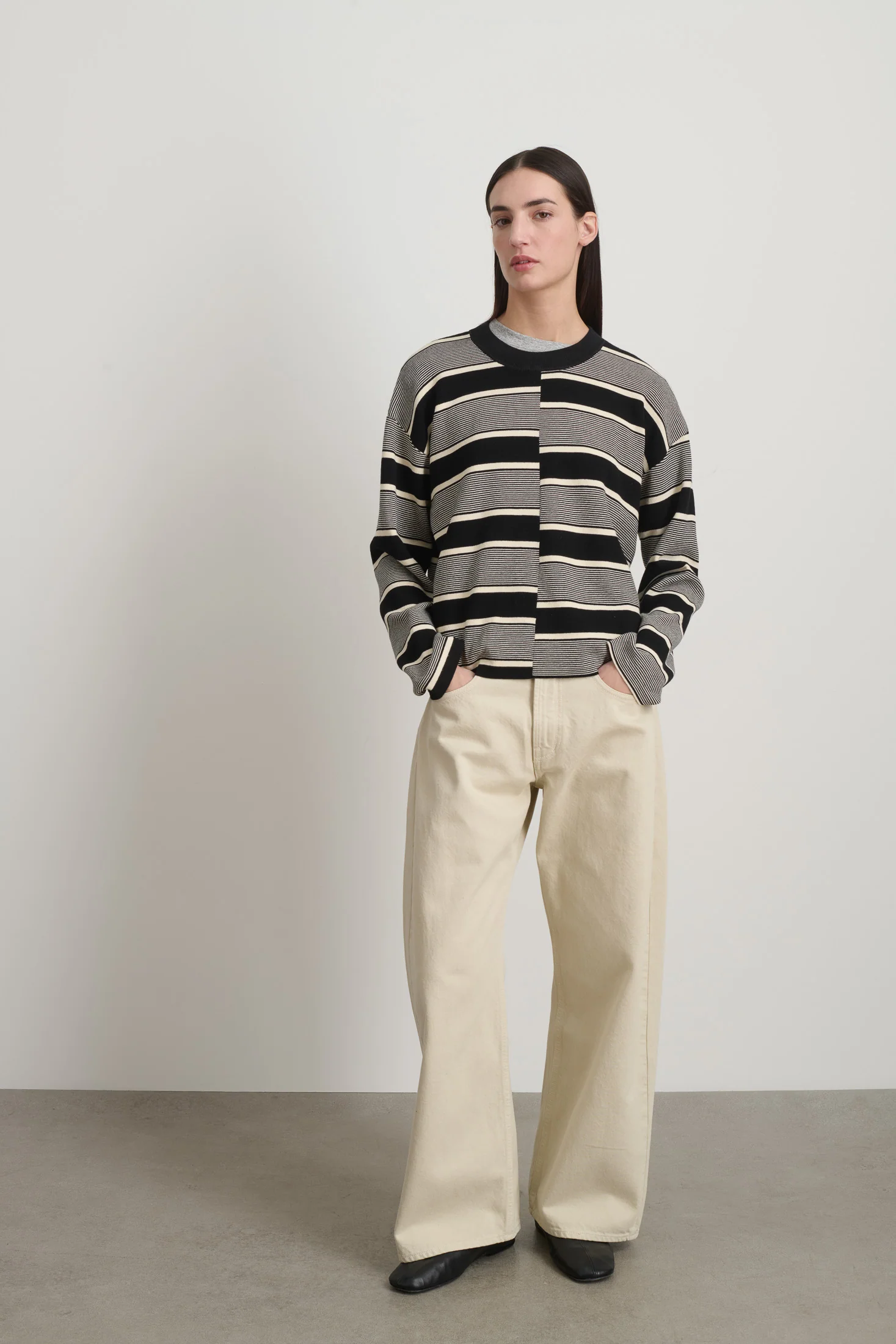 Rugby Crewneck Black/Ivory - Image 3