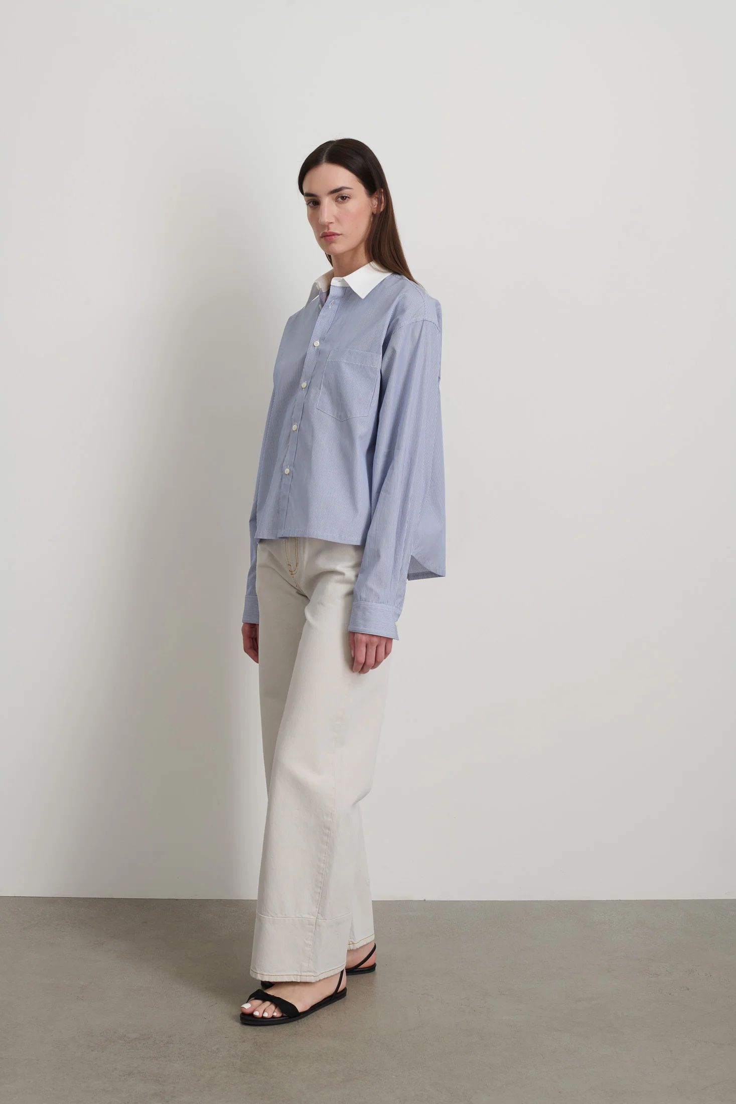 Sandra Shirt Navy/White Stripe - Image 2