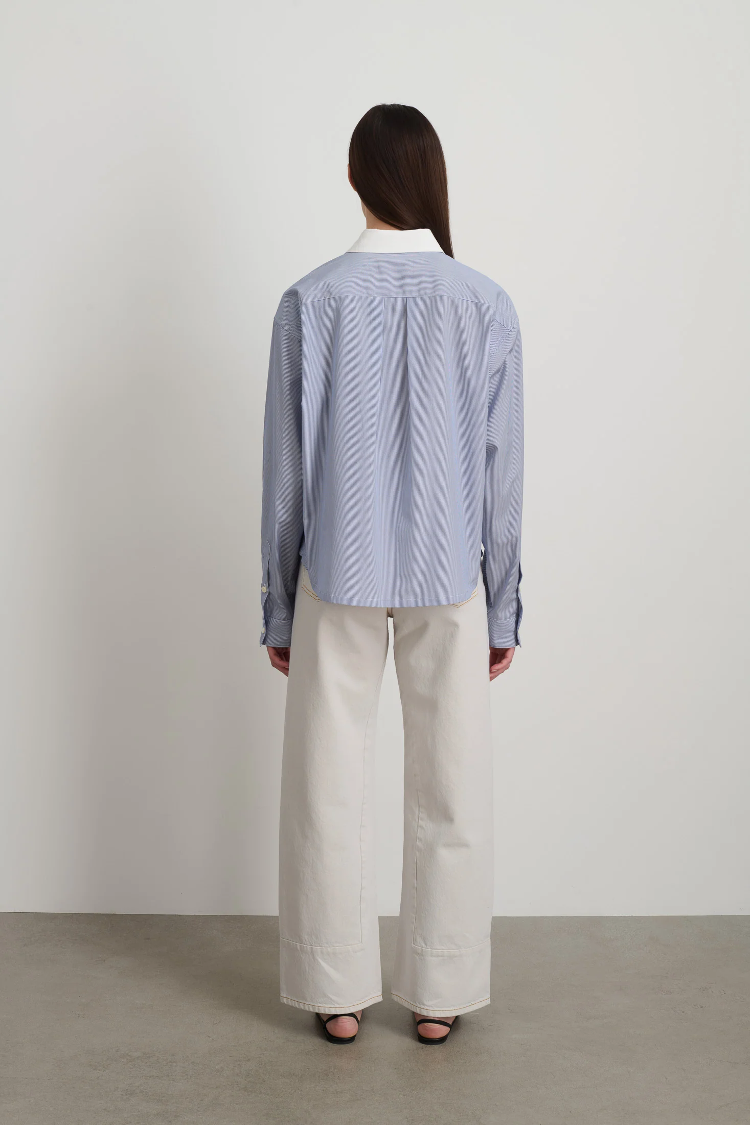 Sandra Shirt Navy/White Stripe - Image 3