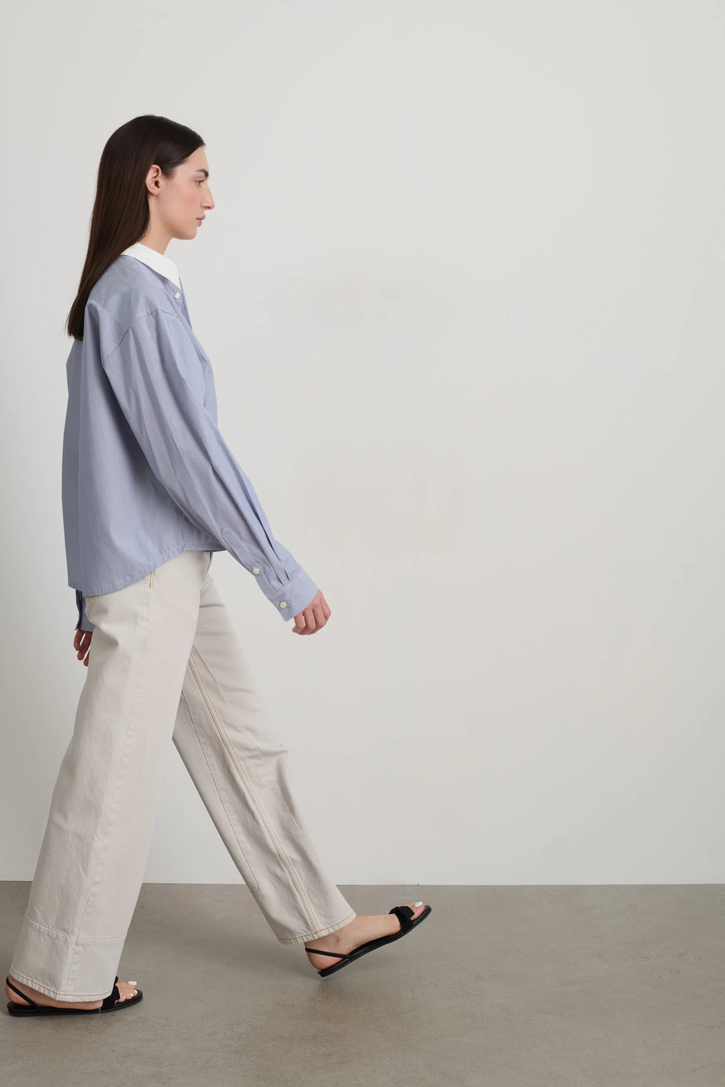 Sandra Shirt Navy/White Stripe - Image 4